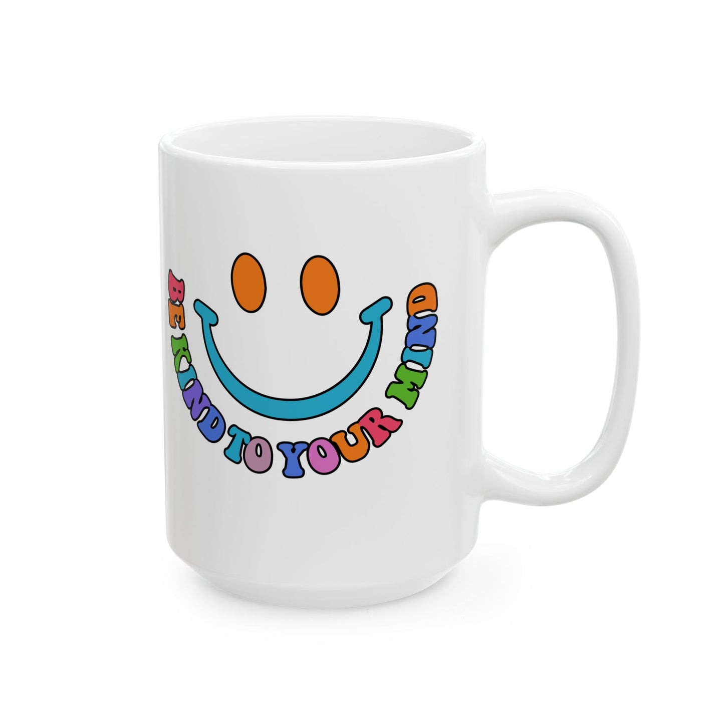 Be Kind Ceramic Mug - Colorful Motivational Design (11oz, 15oz)