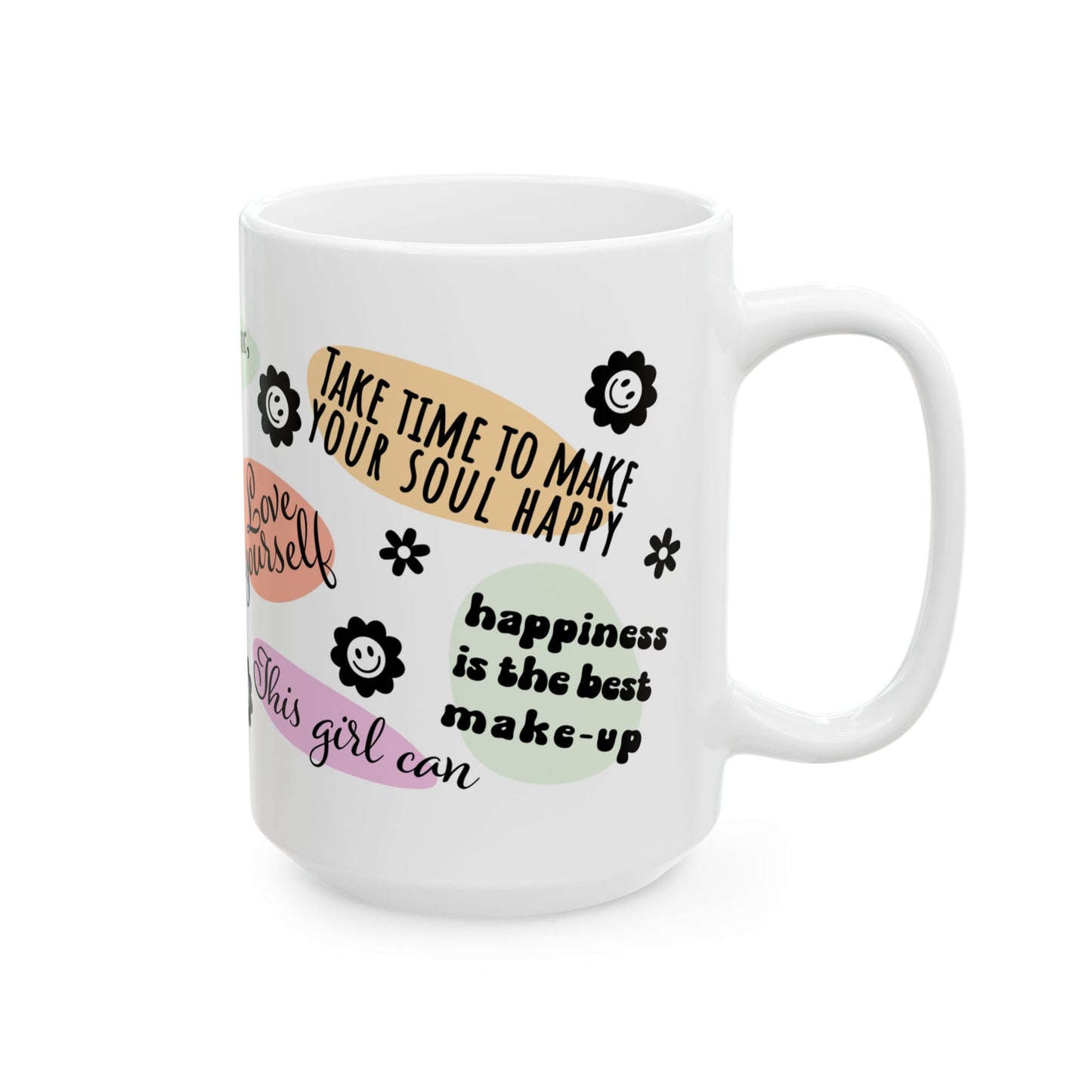 Inspirational Ceramic Mug - Self-Love & Positivity Quotes