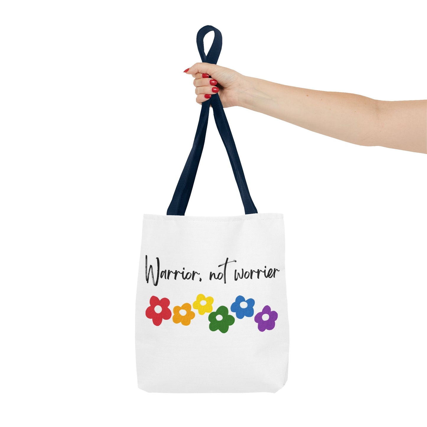 Warrior Not Worrier Floral Tote Bag