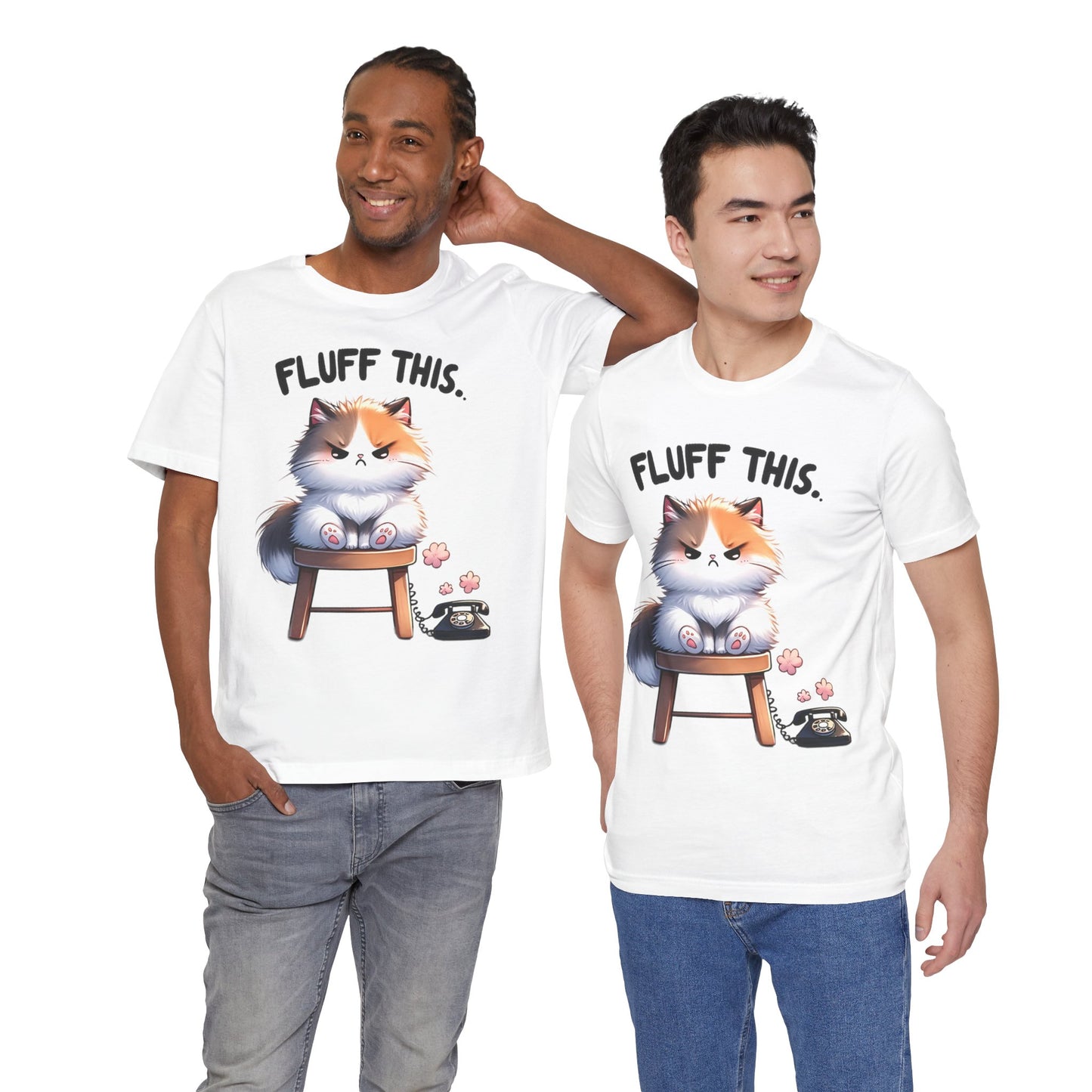 Funny Cat Graphic Tee - "Fluff This" Unisex Jersey T-Shirt