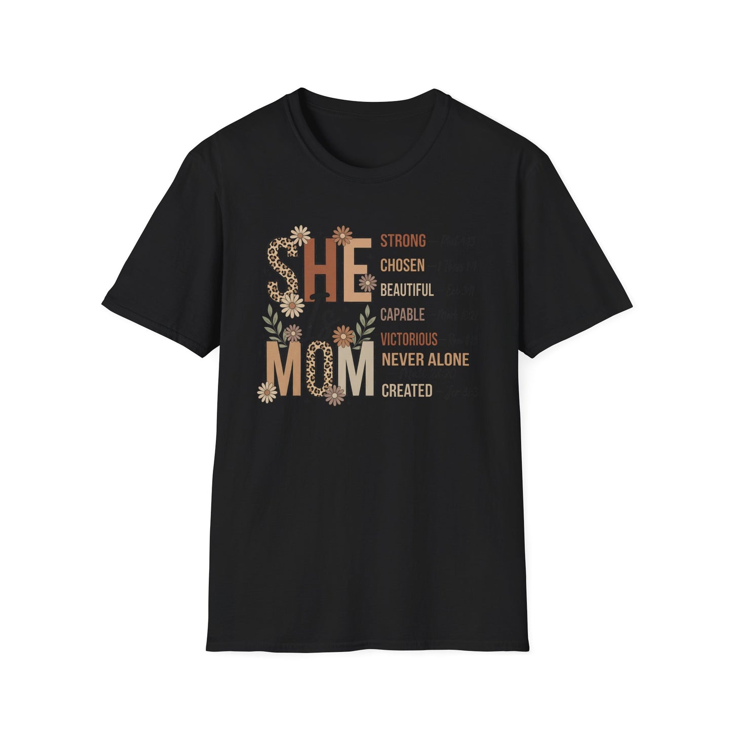 She Is Mom Inspirational Scripture T-Shirt — “She Is” Faith-Based Mother's Day Tee