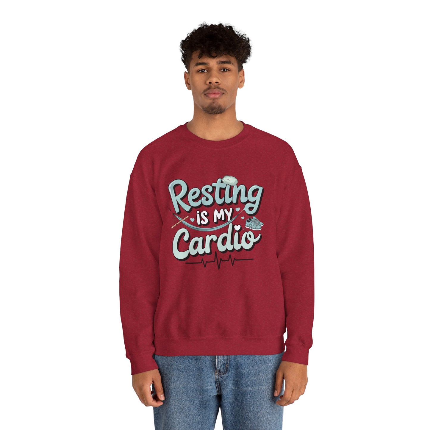 Resting is My Cardio Sweatshirt - Cozy Unisex Heavy Blend Crewneck