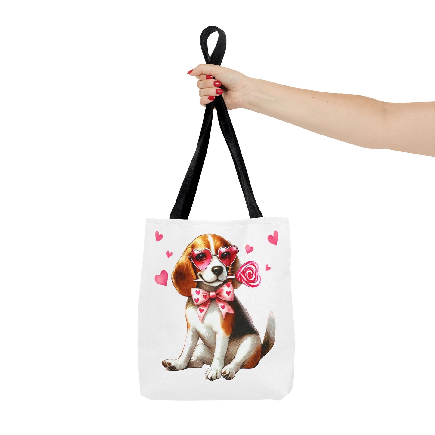 Cute Beagle Dog Love Tote Bag - Valentine's Day Gift