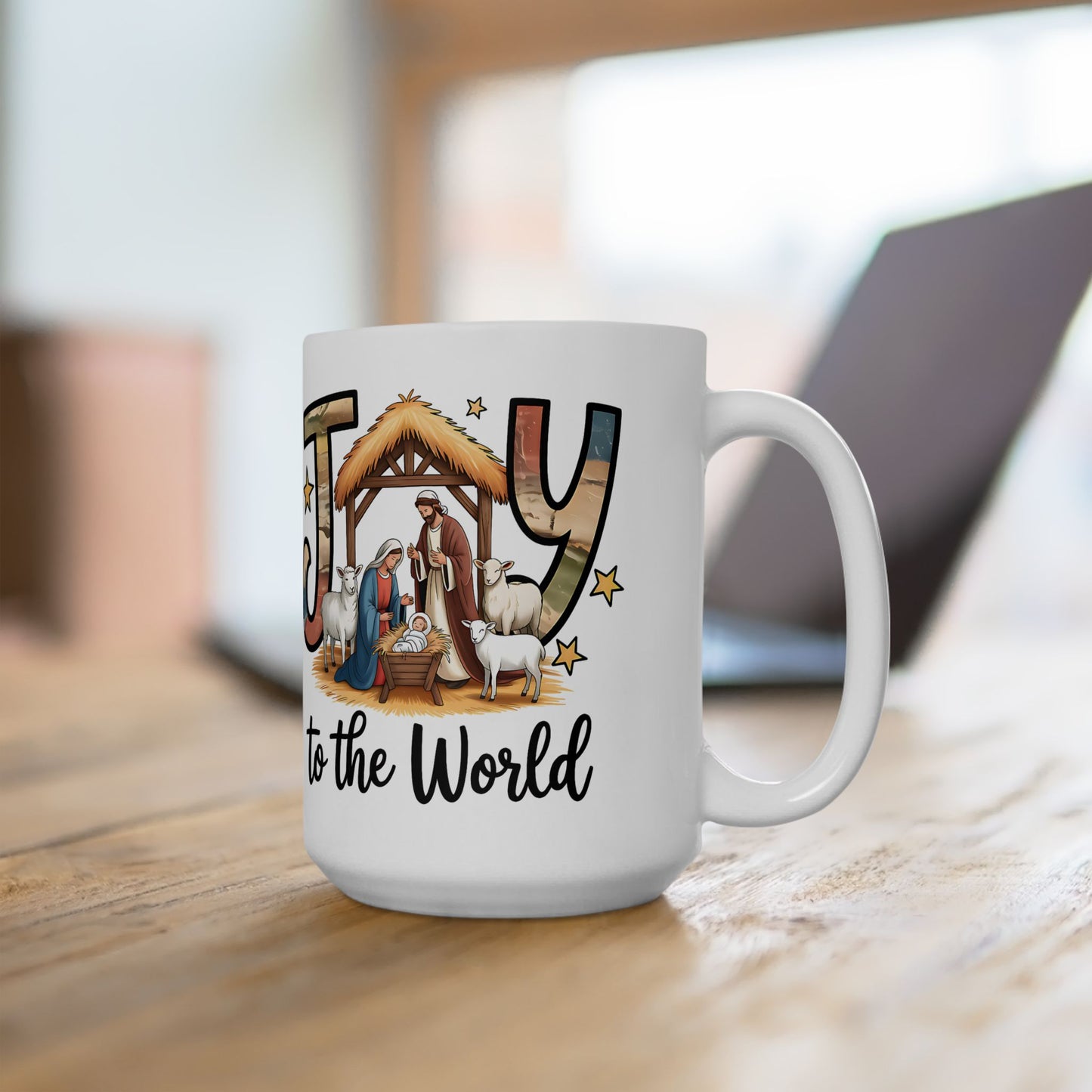 Joy to the World Nativity Ceramic Mug (11oz & 15oz)