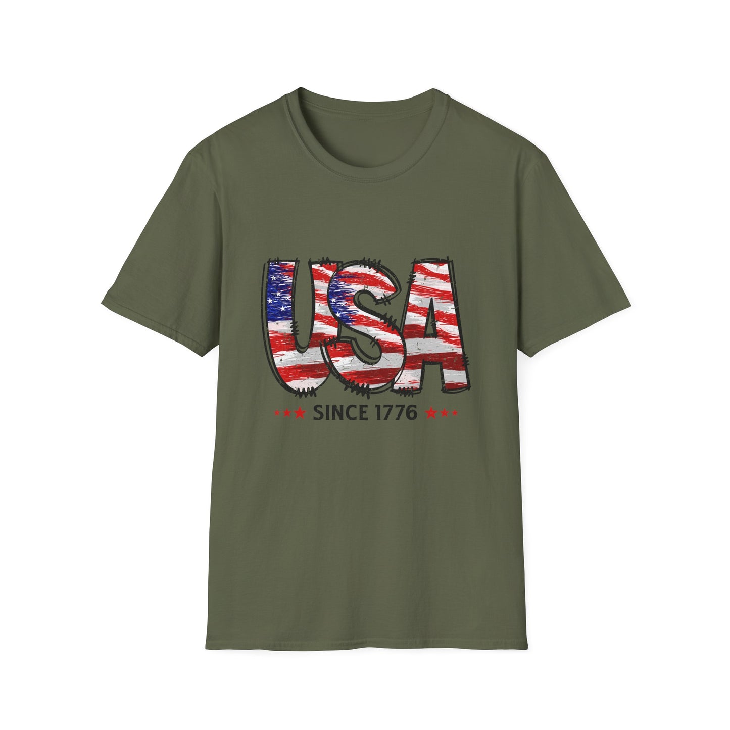 USA Flag Graphic T-Shirt, Vintage USA Tee, Independence Day Shirt, Patriotic Apparel