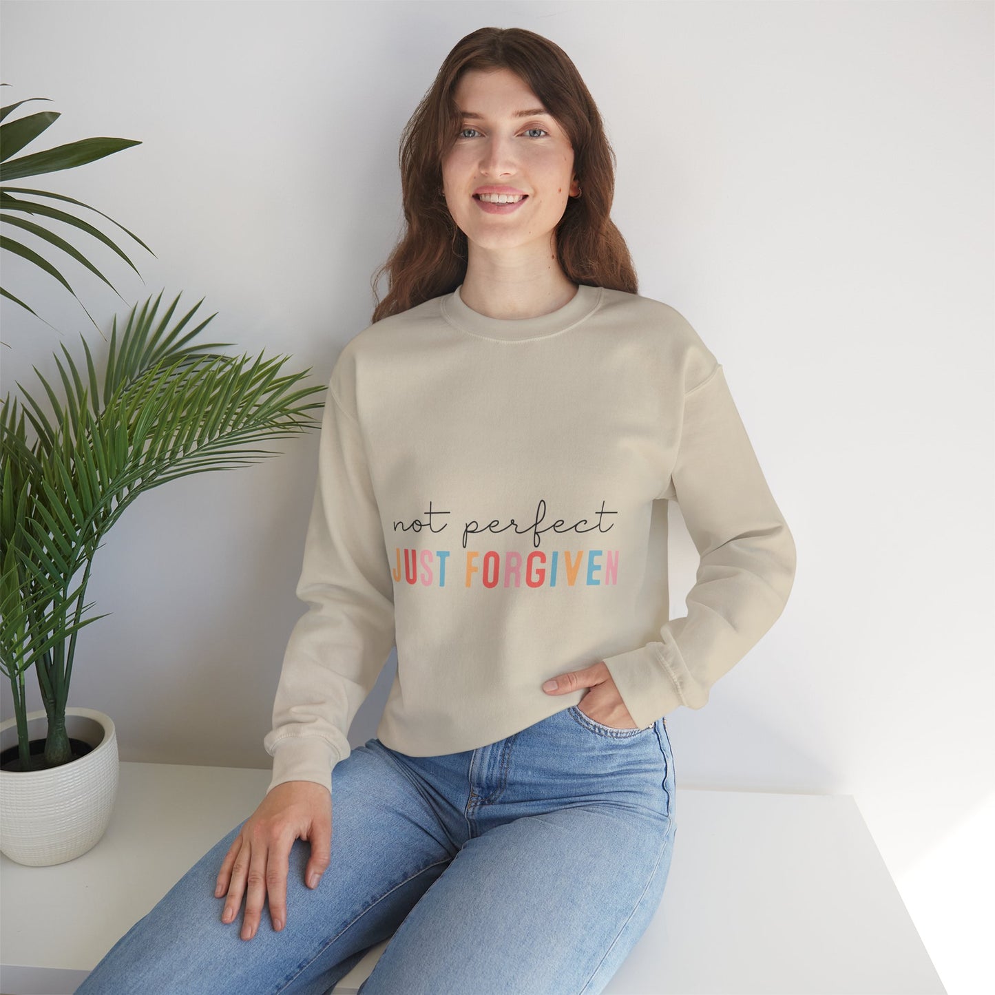 Unisex Forgiven Sweatshirt - Not Perfect, Just Forgiven - Cozy Casual Wear