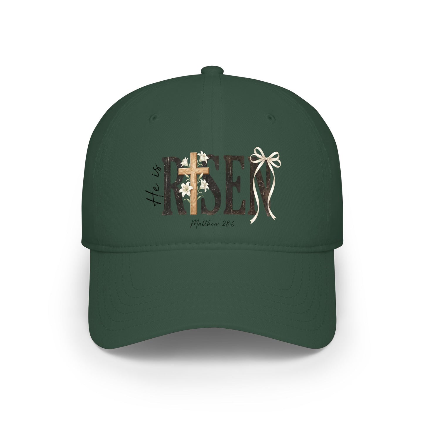 Easter "He is Risen" Baseball Cap — Christian Faith Cross Easter Hat