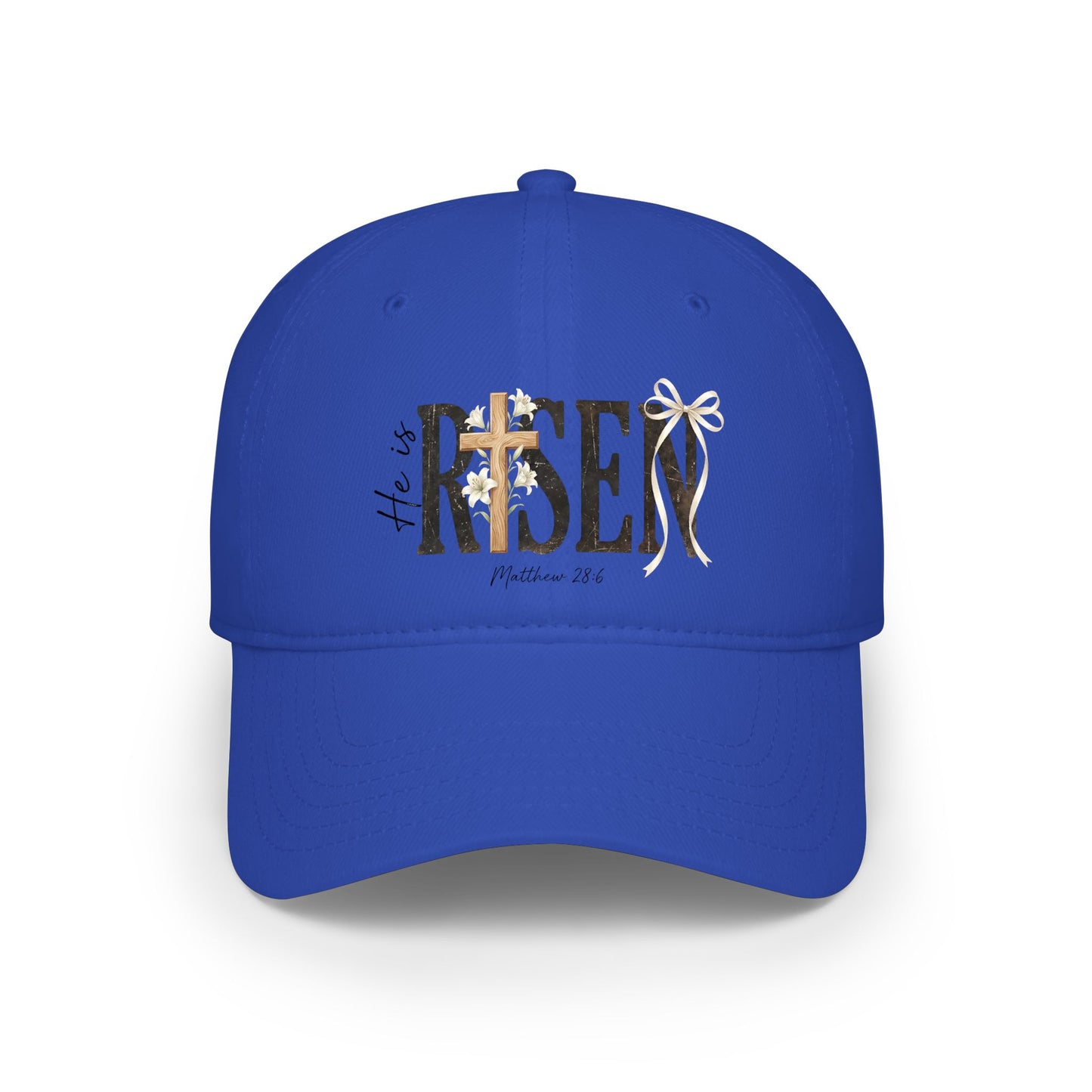 Easter "He is Risen" Baseball Cap — Christian Faith Cross Easter Hat