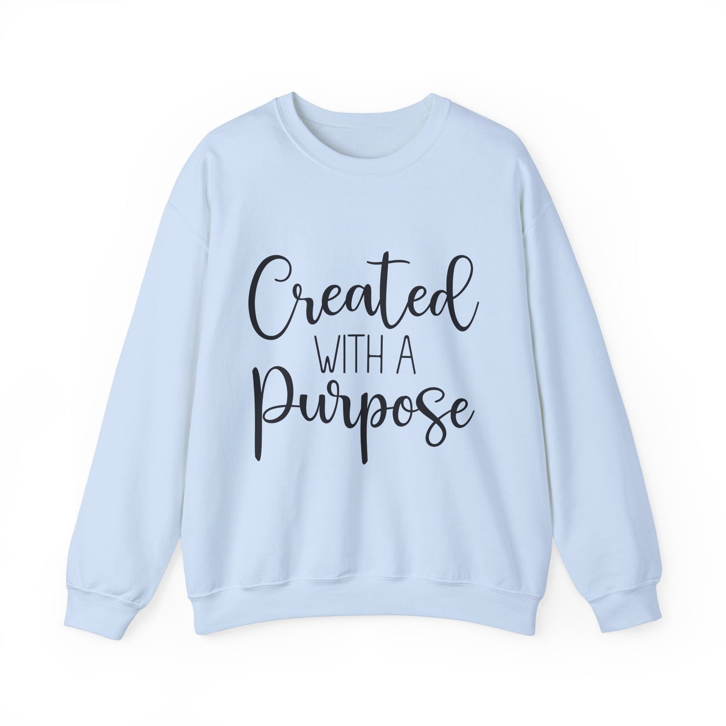 Created with a Purpose Crewneck Sweatshirt - Inspiring Unisex Heavy Blend Style for Everyday Wear