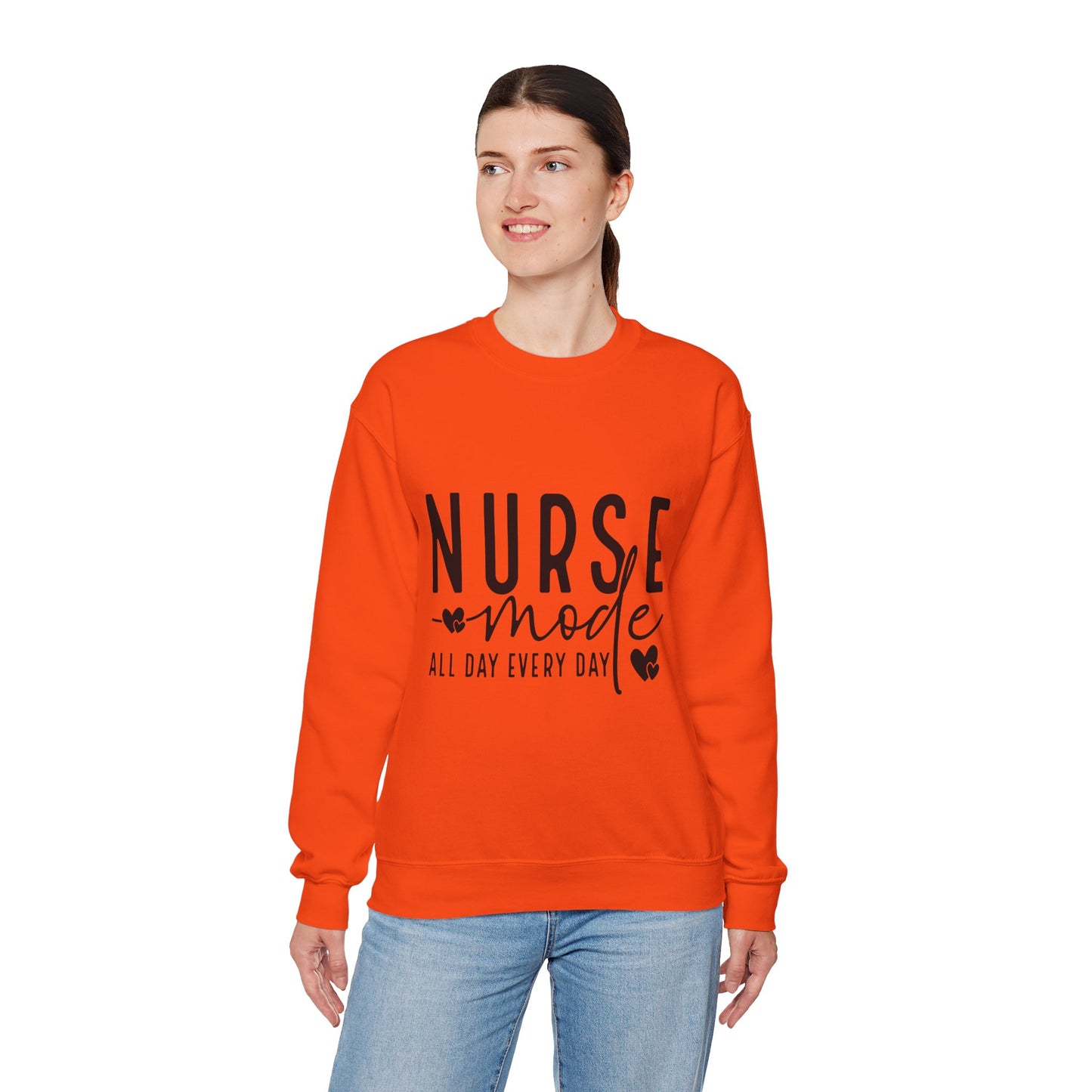 Nurse Mode Crewneck Sweatshirt - All Day Every Day - Perfect Gift for Healthcare Workers