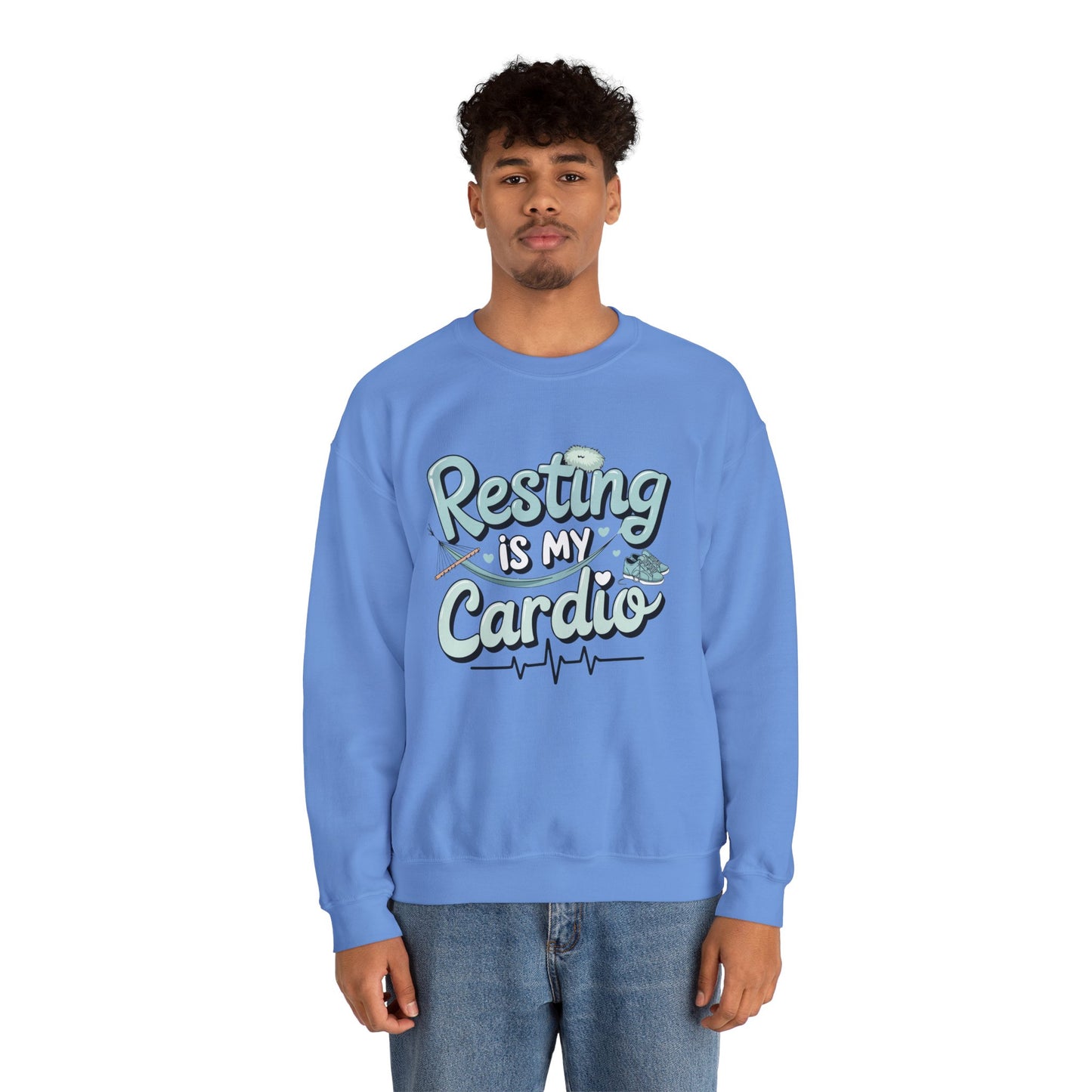 Resting is My Cardio Sweatshirt - Cozy Unisex Heavy Blend Crewneck