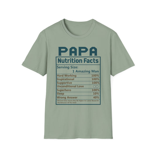 Papa Nutrition Facts T-Shirt, Father's Day Gift