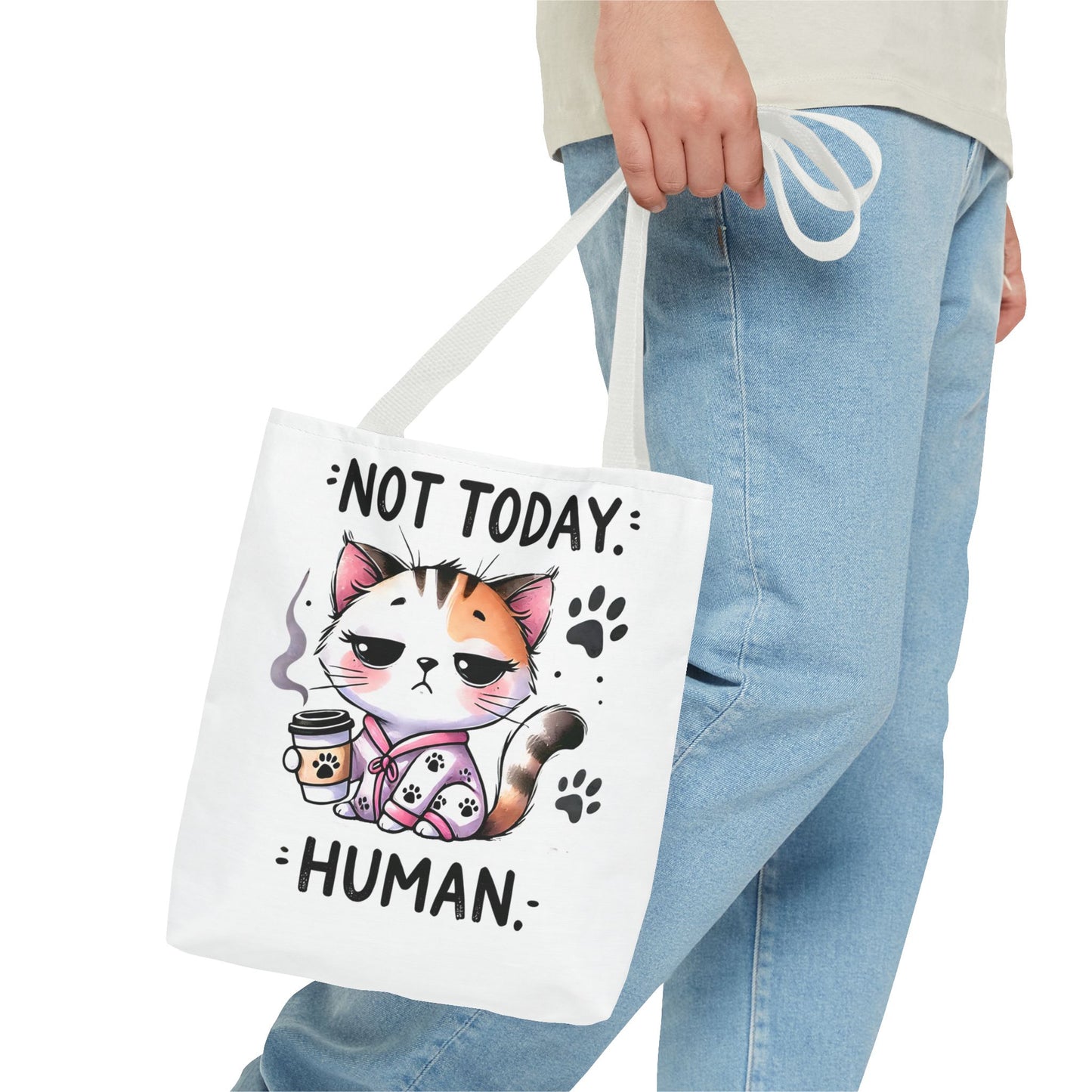 Cute Cat Tote Bag – "Not Today, Human" – Perfect for Cat Lovers & Everyday Use