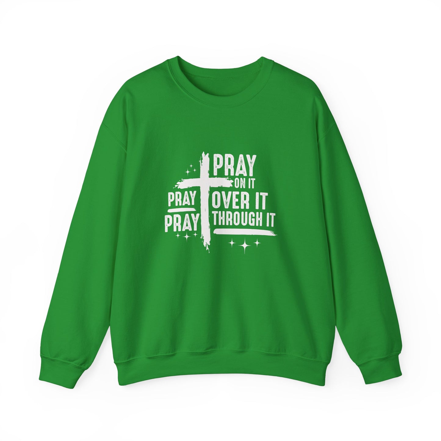 Faith-Inspired Unisex Crewneck Sweatshirt - 'Pray on it, Pray over it, Pray through it'