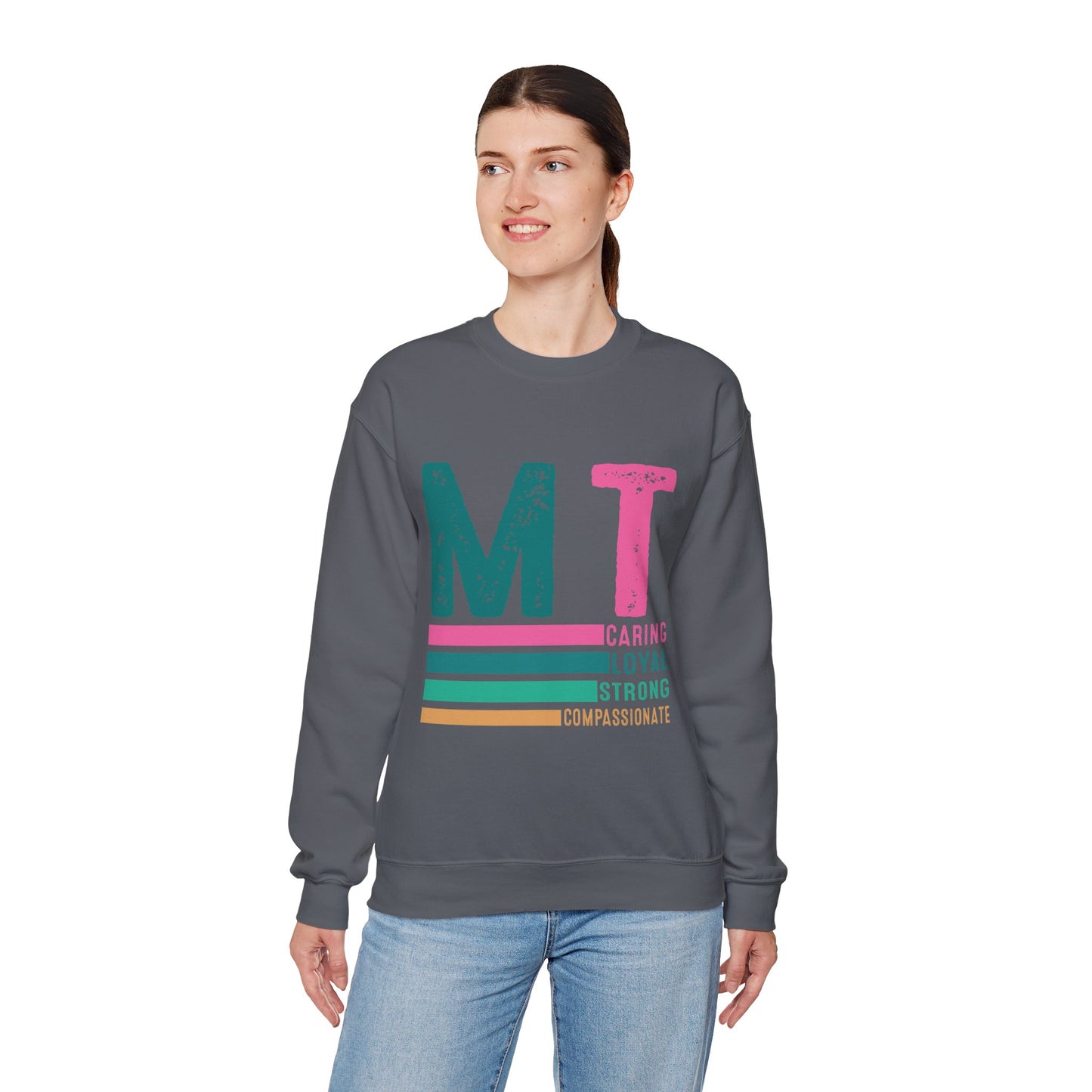 Caring Loyal Strong Unisex Sweatshirt - Compassionate Message Apparel