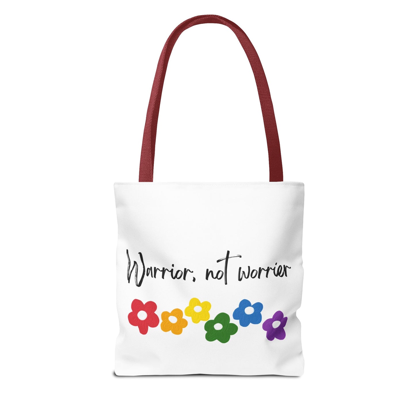 Warrior Not Worrier Floral Tote Bag