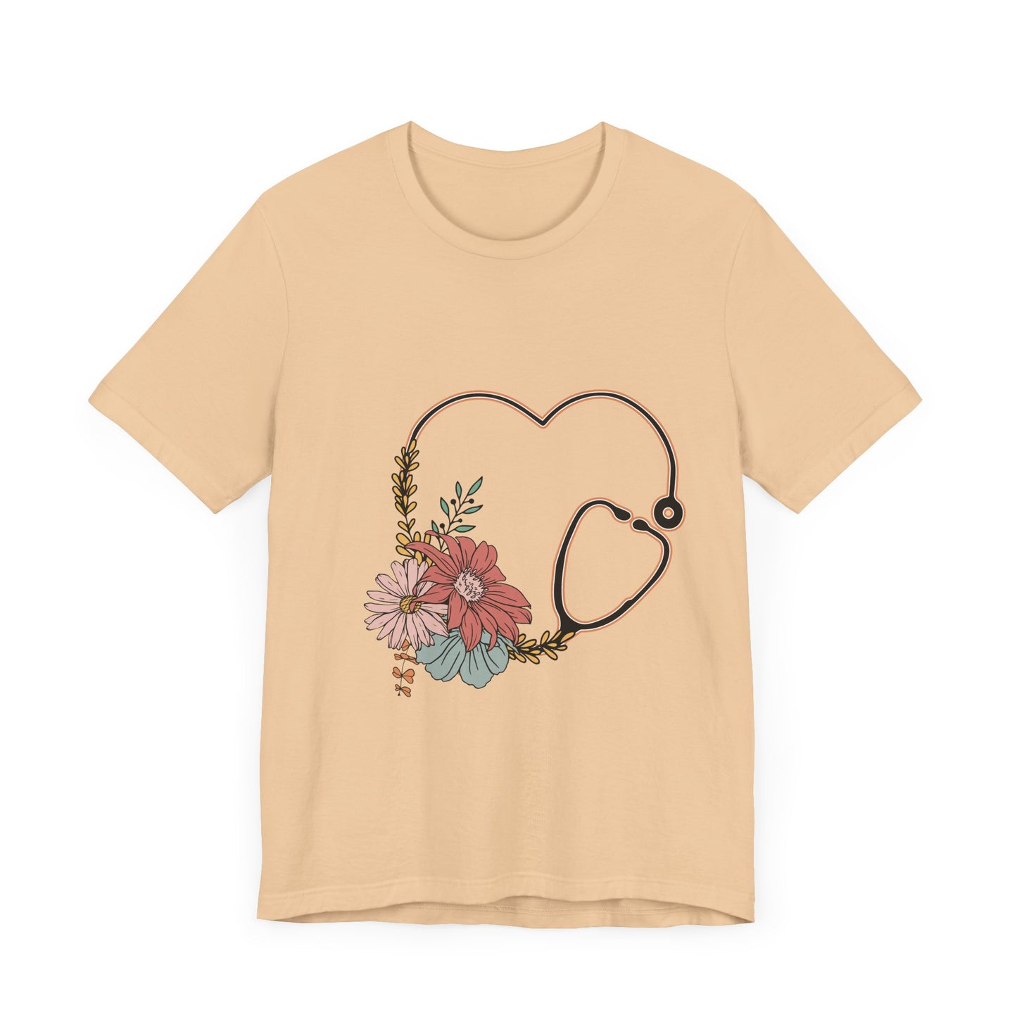 Floral Stethoscope Unisex Jersey Tee - Perfect Gift for Healthcare Workers