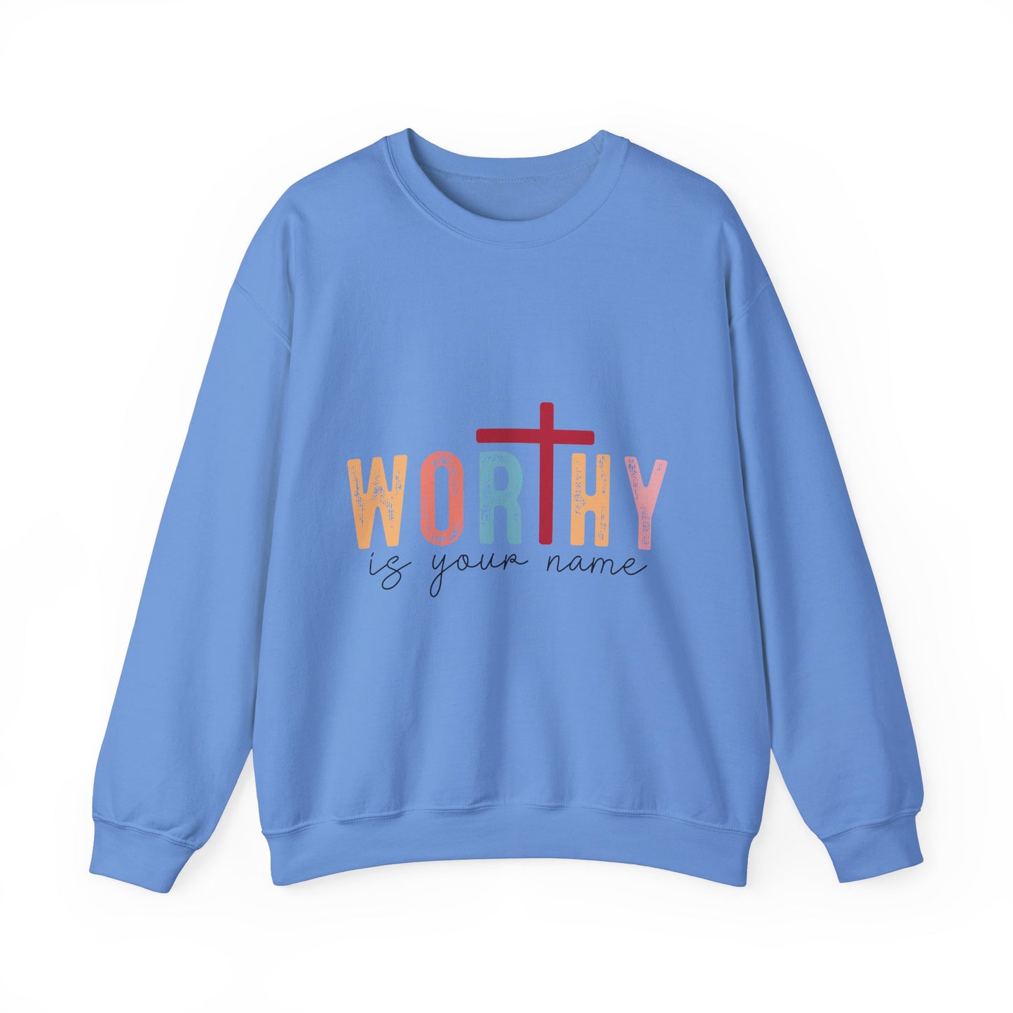 Worthy Unisex Heavy Blend Crewneck Sweatshirt - Inspirational Faith Apparel