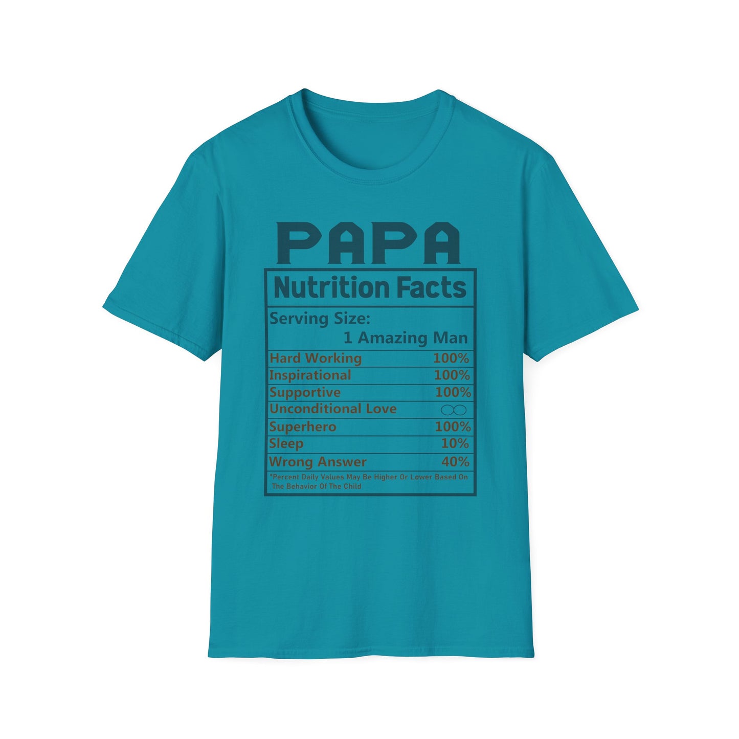 Papa Nutrition Facts T-Shirt, Father's Day Gift