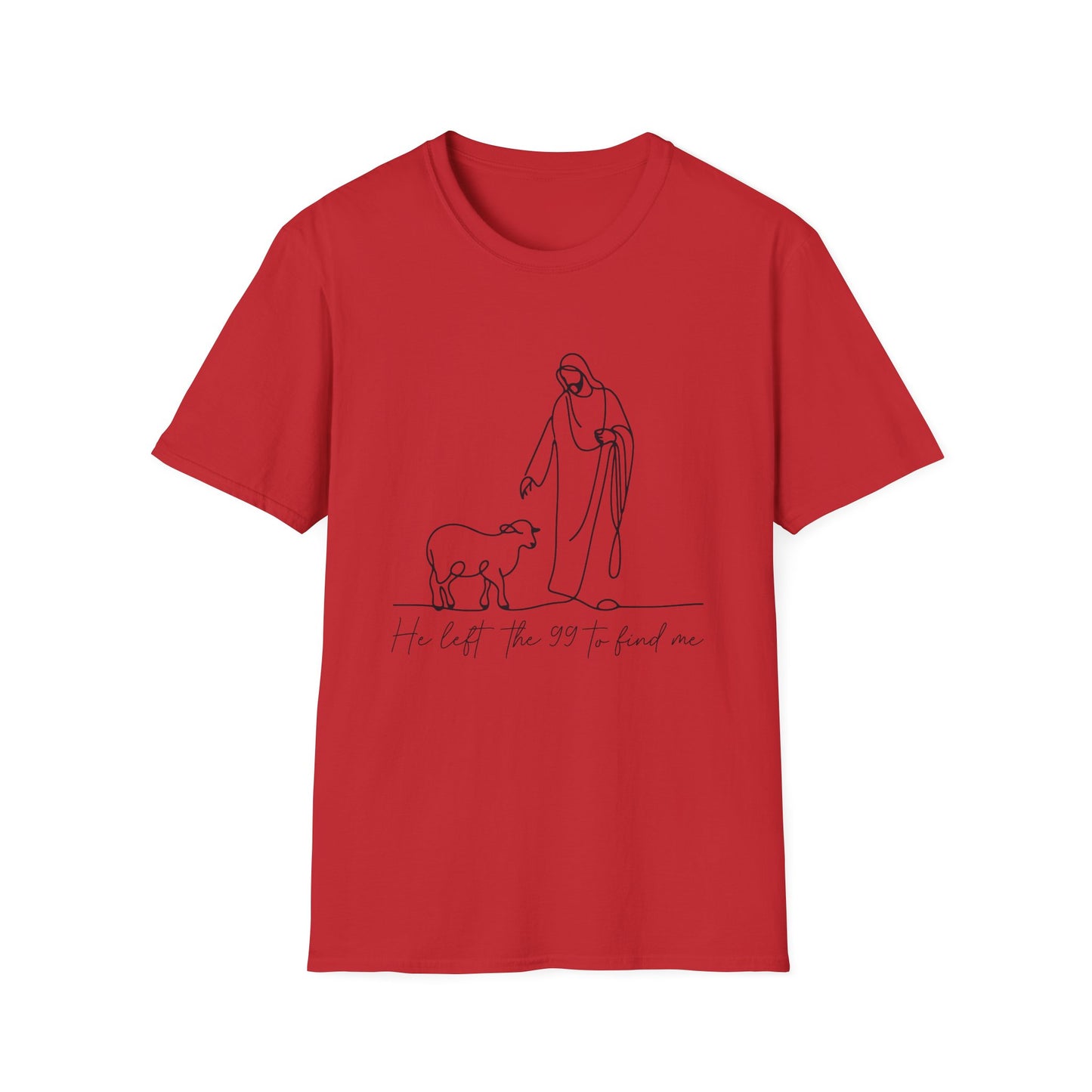 Christian Shepherd T-Shirt – "He Left the 99 to Find Me" Minimal Line Art