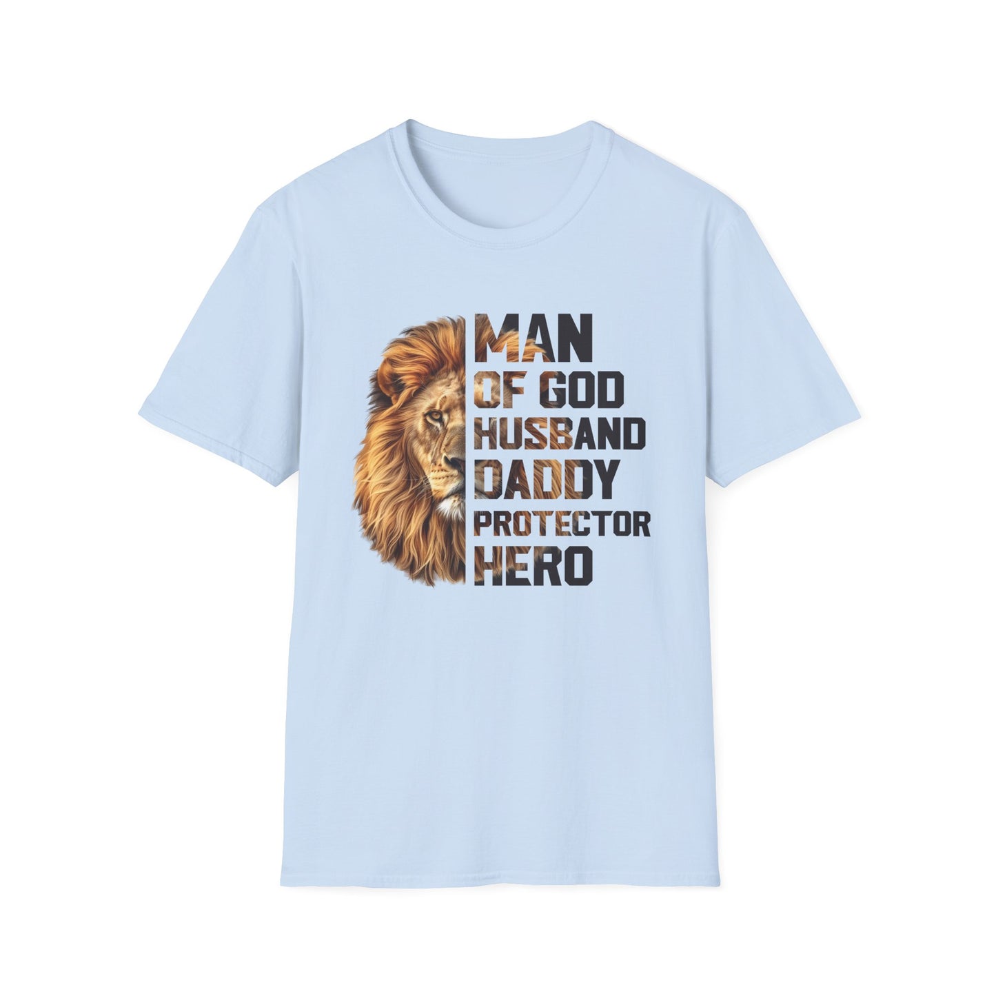 Faith-Inspired Unisex Softstyle T-Shirt - Man of God, Husband, Daddy, Protector, Father's Day Gift