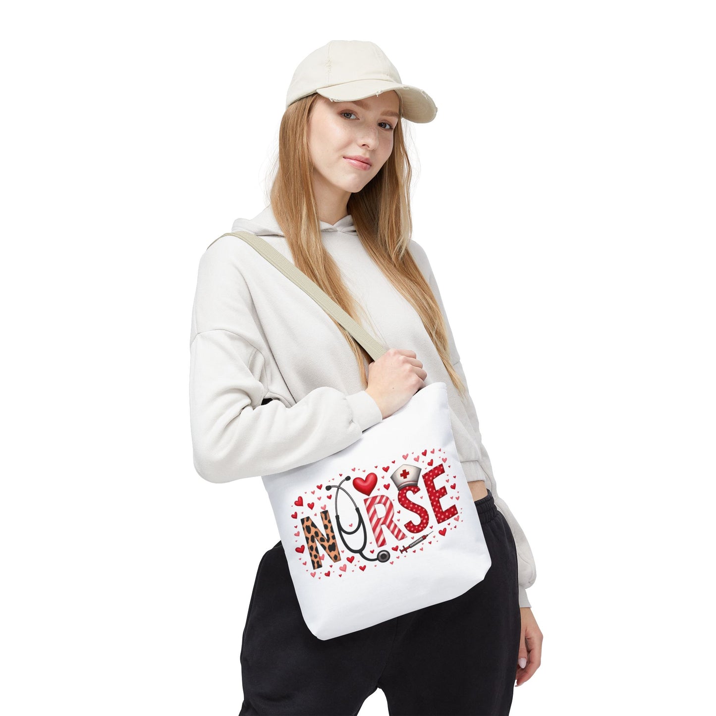 Cute Nurse Tote Bag - Heart Design - Perfect Gift for Nurses