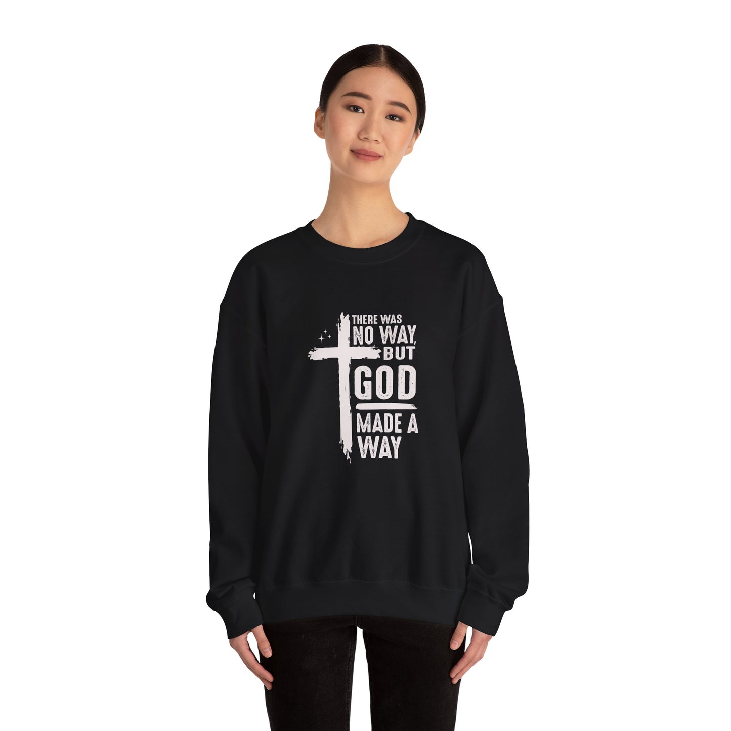 Inspirational Christian Crewneck Sweatshirt - 'God Made a Way'