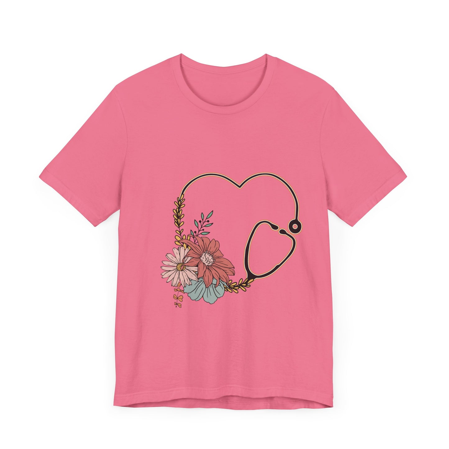 Floral Stethoscope Unisex Jersey Tee - Perfect Gift for Healthcare Workers