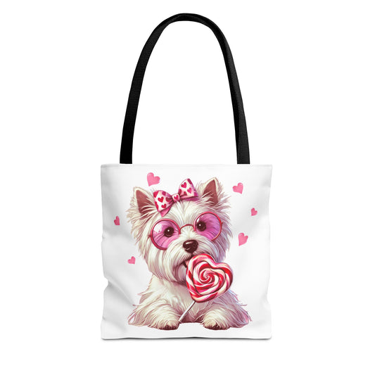 Cute West Highland White Dog Love Tote Bag - Adorable Pet Lover's Gift