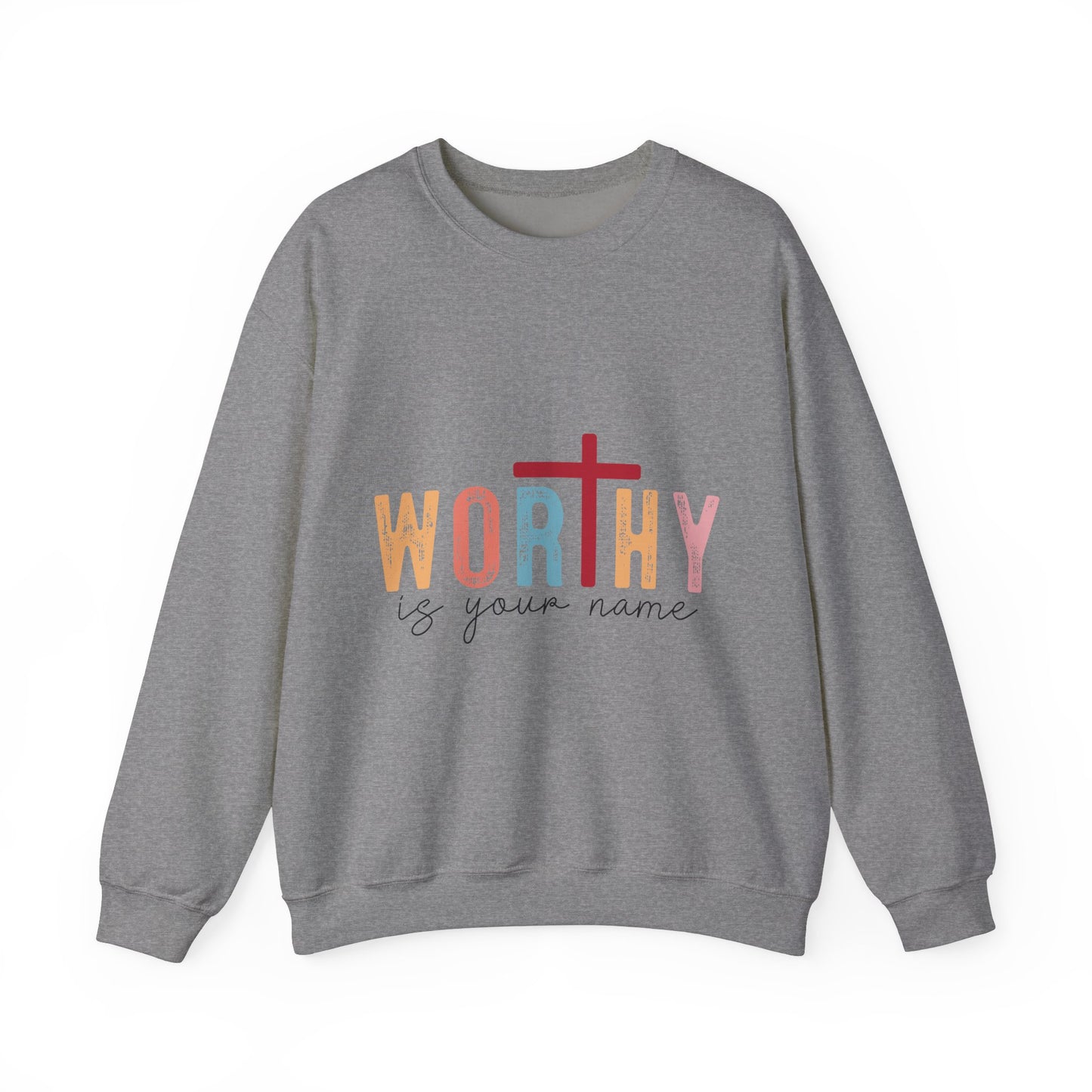 Worthy Unisex Heavy Blend Crewneck Sweatshirt - Inspirational Faith Apparel