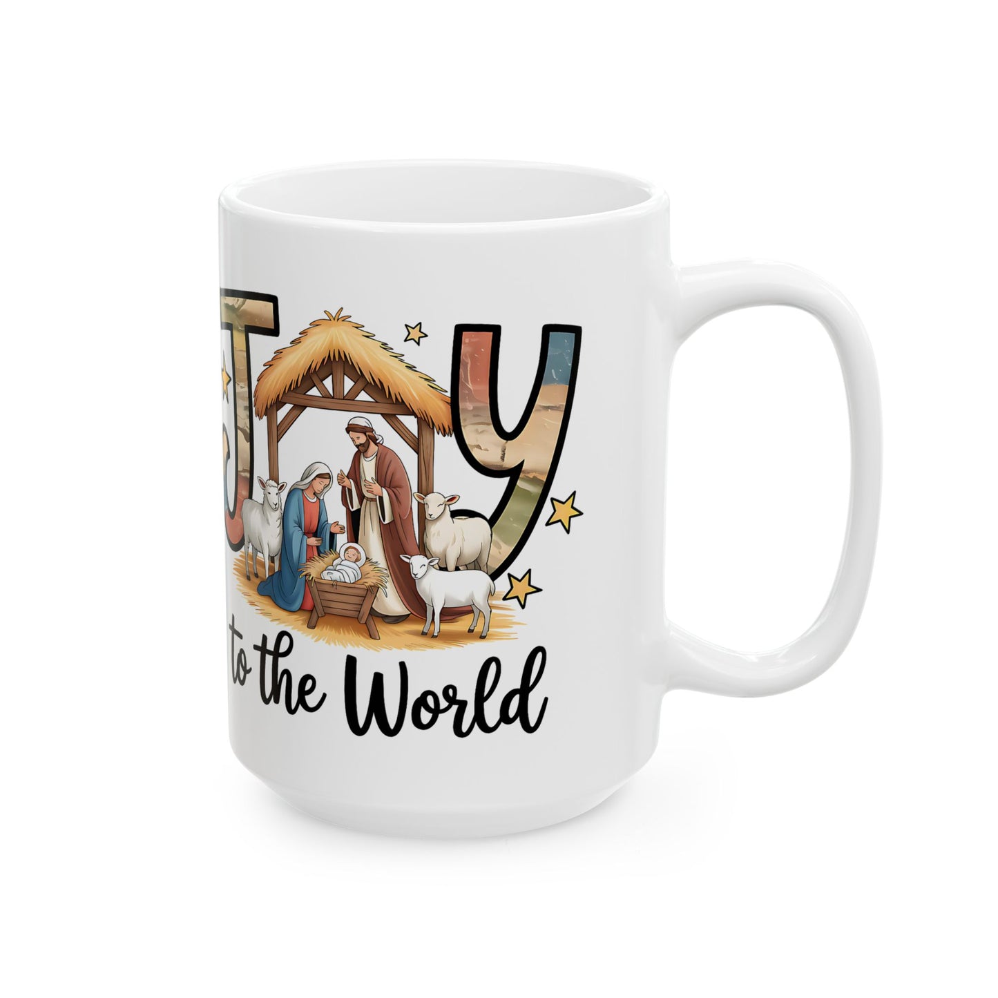 Joy to the World Nativity Ceramic Mug (11oz & 15oz)