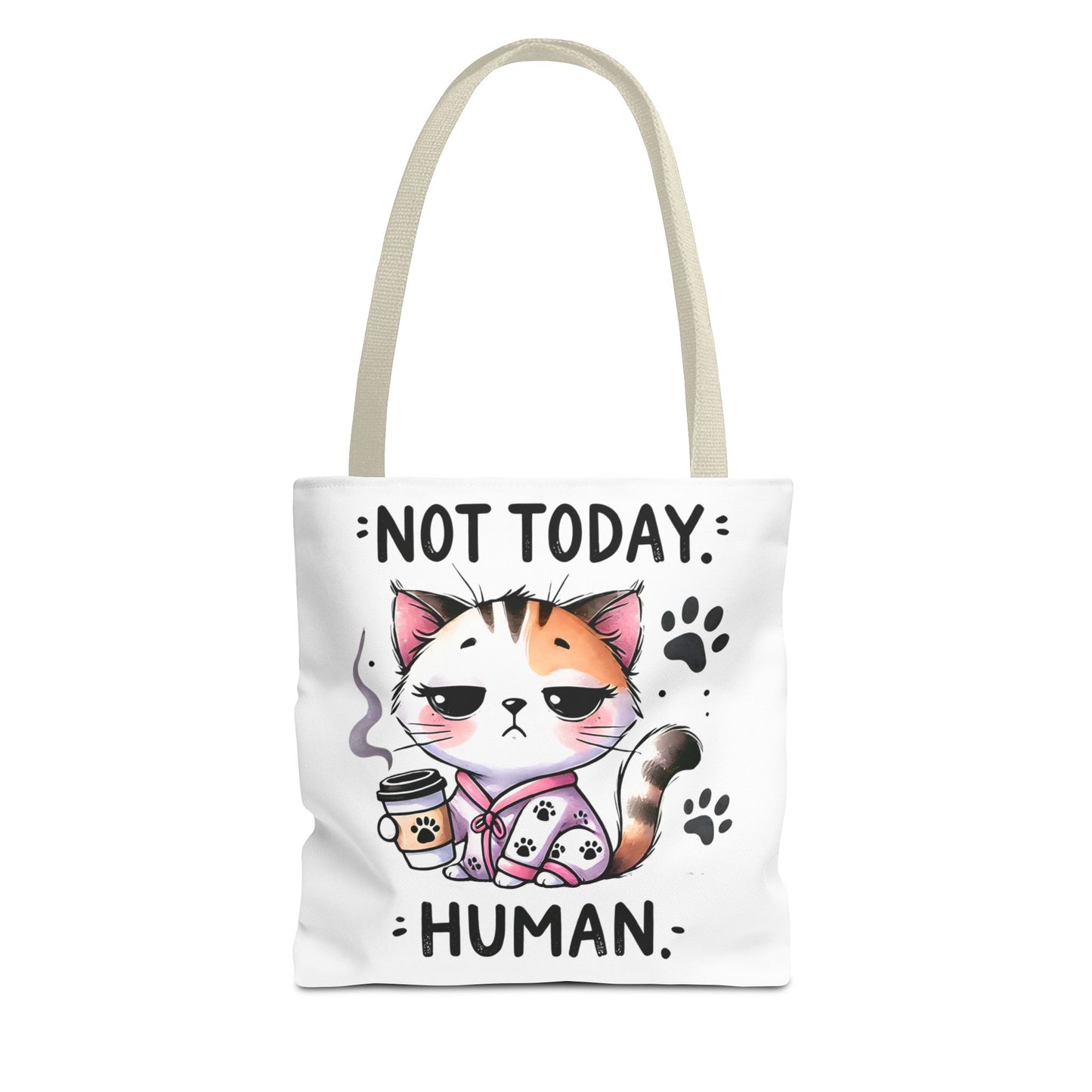 Cute Cat Tote Bag – "Not Today, Human" – Perfect for Cat Lovers & Everyday Use