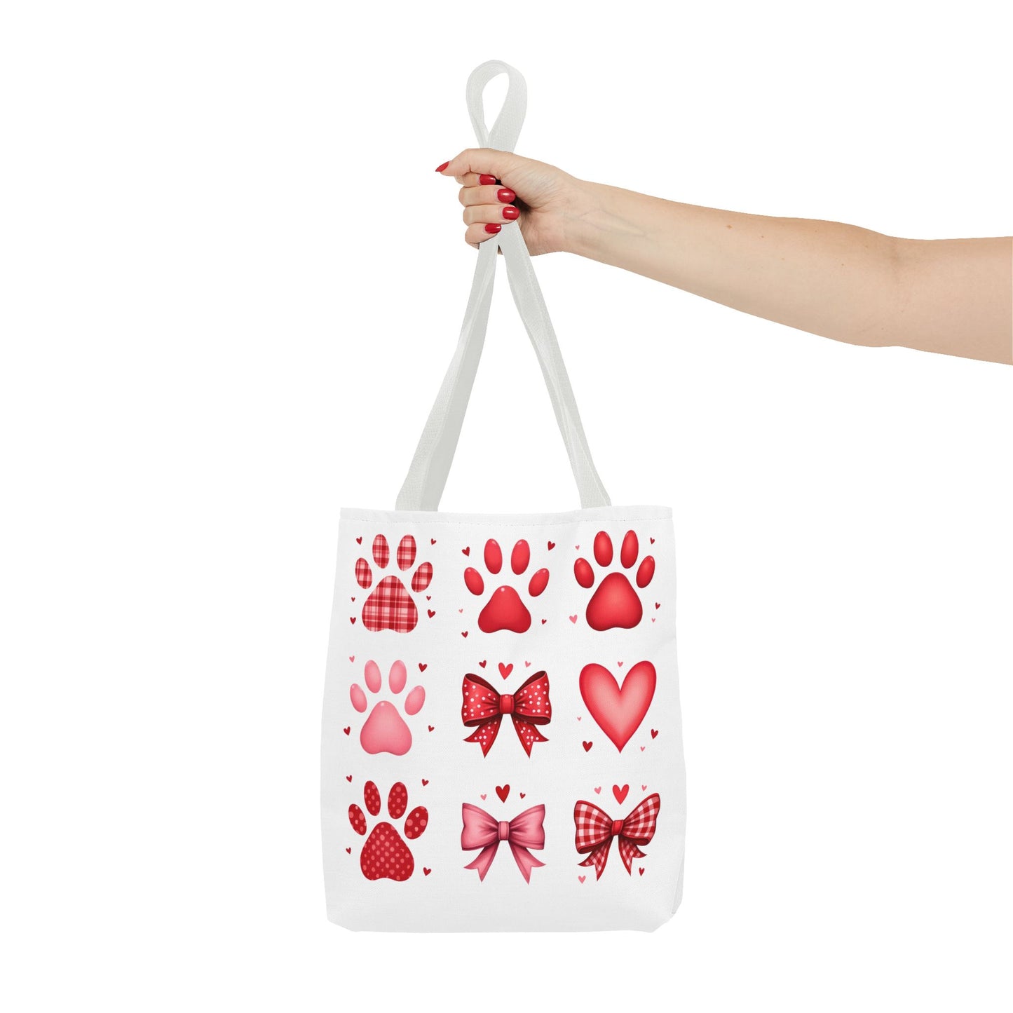 Cute Love and Paw Print Tote Bag - Perfect for Pet Lovers