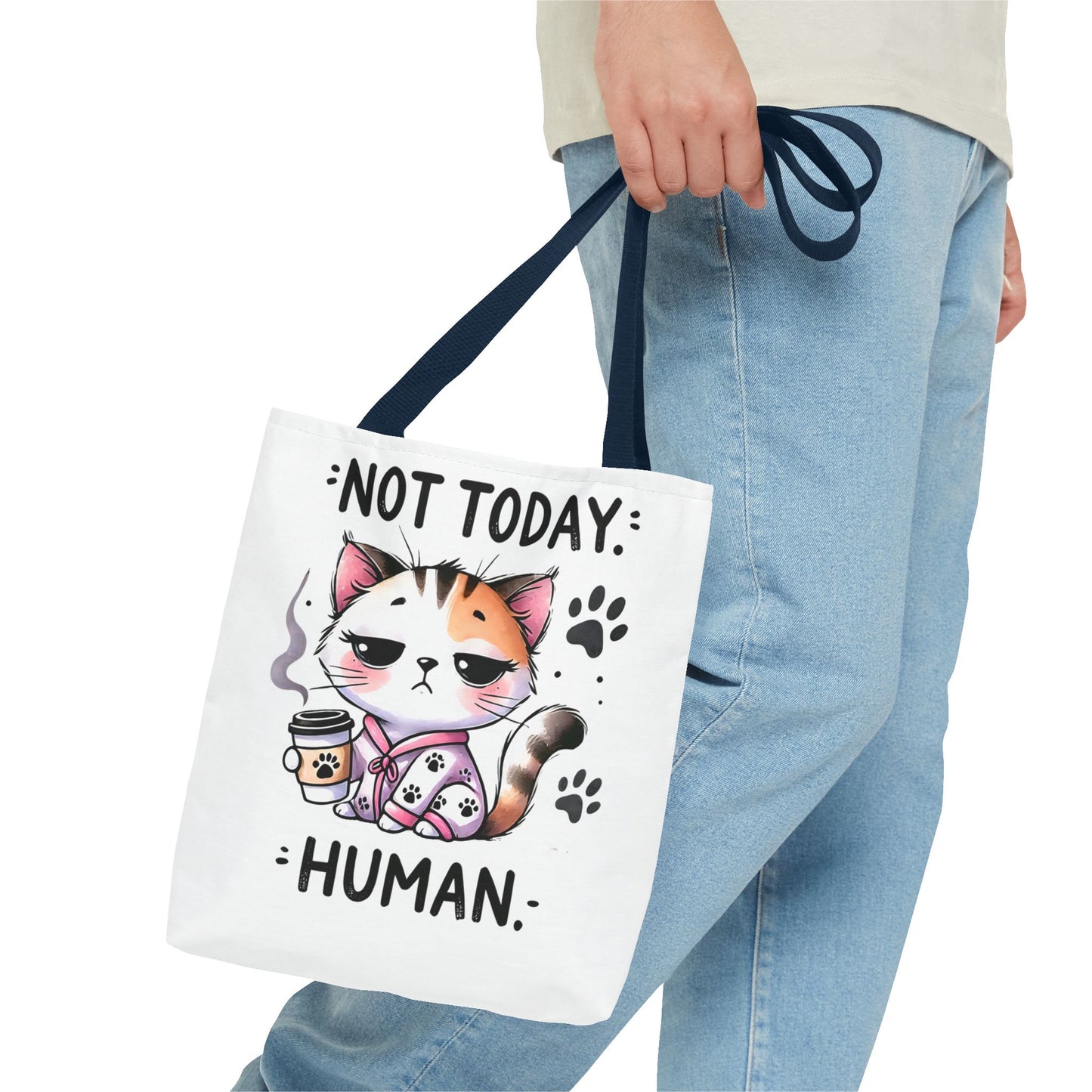 Cute Cat Tote Bag – "Not Today, Human" – Perfect for Cat Lovers & Everyday Use