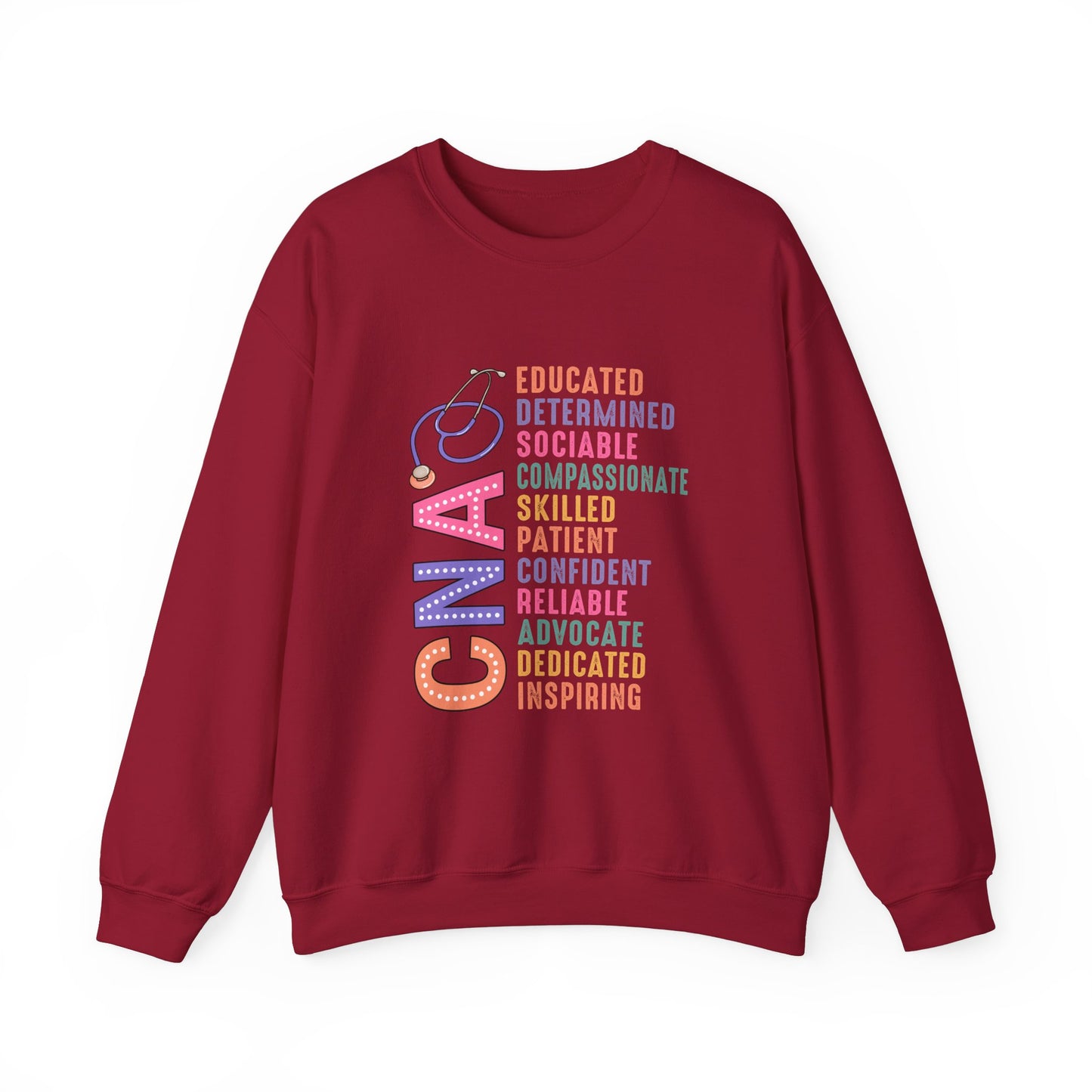 CNA Pride Crewneck Sweatshirt - Empowering Words for Caring Professionals