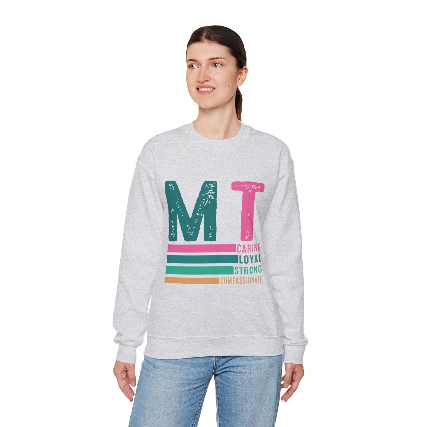 Caring Loyal Strong Unisex Sweatshirt - Compassionate Message Apparel