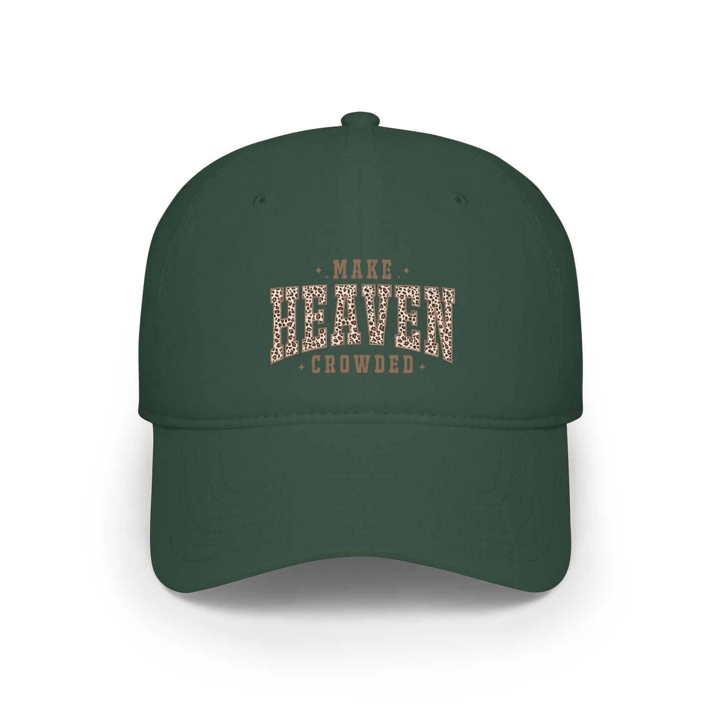 Heaven Crowded Red Baseball Cap — Vintage Floral 'Heaven' Embroidered Hat