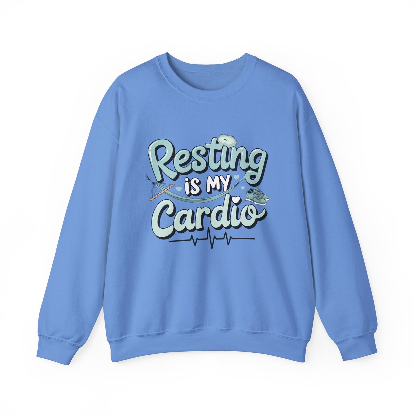 Resting is My Cardio Sweatshirt - Cozy Unisex Heavy Blend Crewneck
