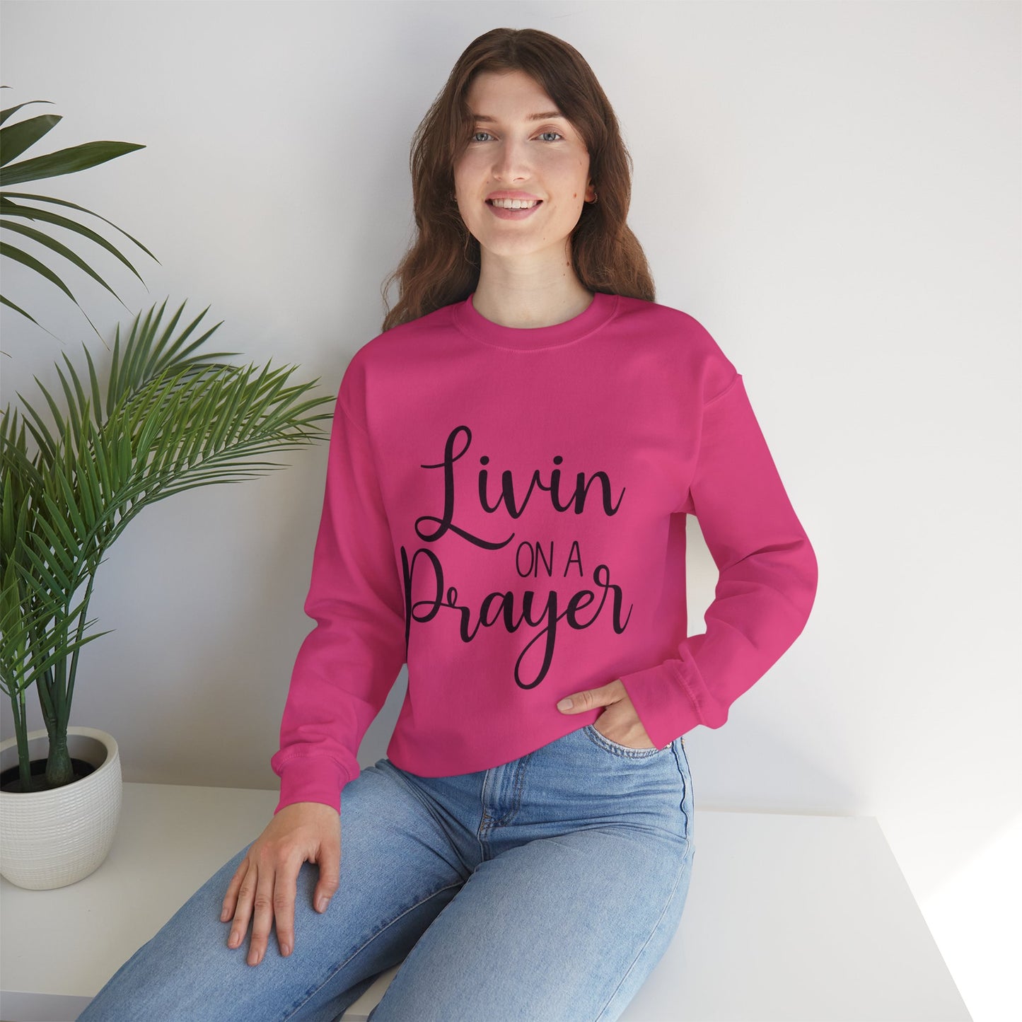 Livin' on a Prayer Crewneck Sweatshirt - Unisex Heavy Blend™