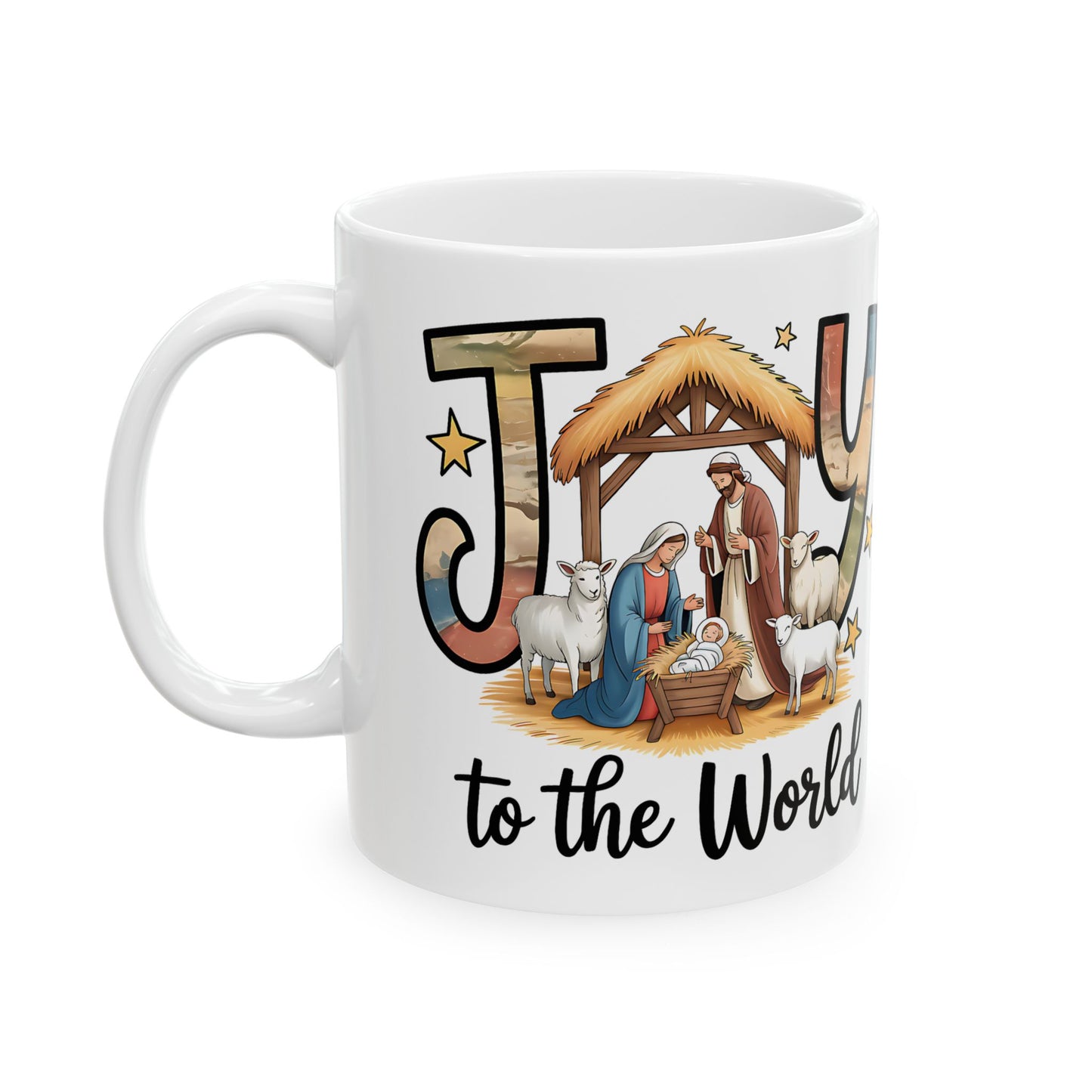 Joy to the World Nativity Ceramic Mug (11oz & 15oz)