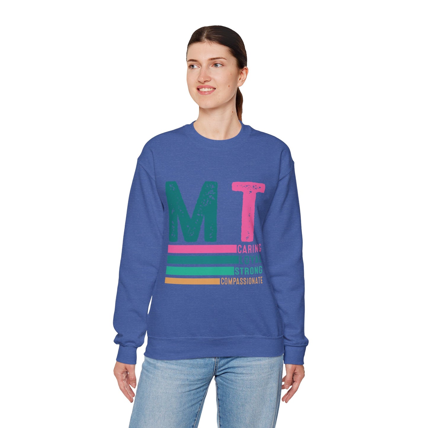 Caring Loyal Strong Unisex Sweatshirt - Compassionate Message Apparel