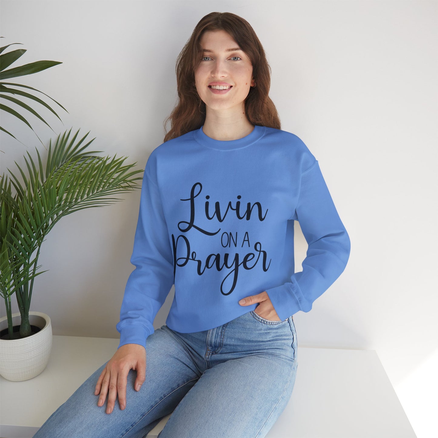 Livin' on a Prayer Crewneck Sweatshirt - Unisex Heavy Blend™