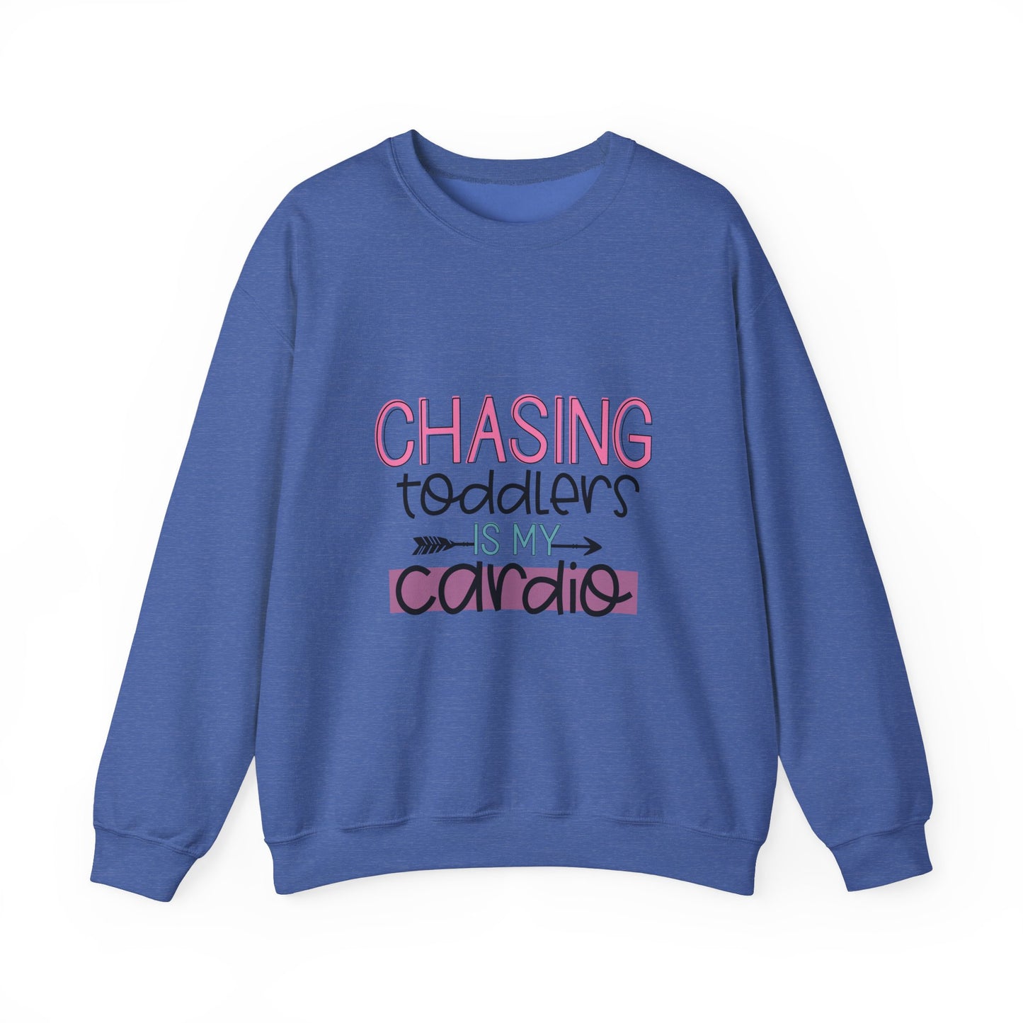 Chasing Toddlers Crewneck Sweatshirt | Funny Parenthood Apparel