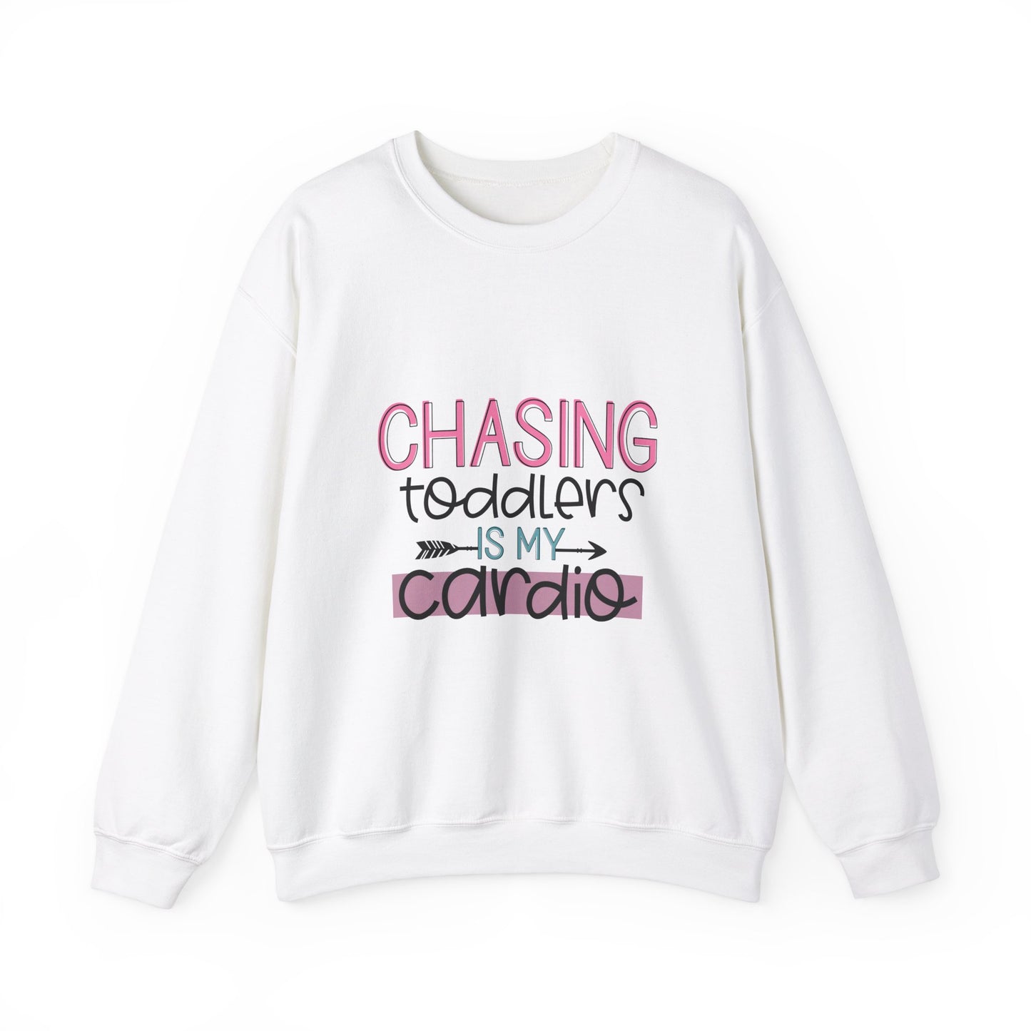 Chasing Toddlers Crewneck Sweatshirt | Funny Parenthood Apparel