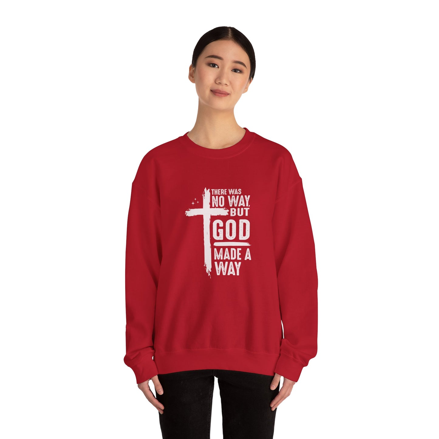 Inspirational Christian Crewneck Sweatshirt - 'God Made a Way'