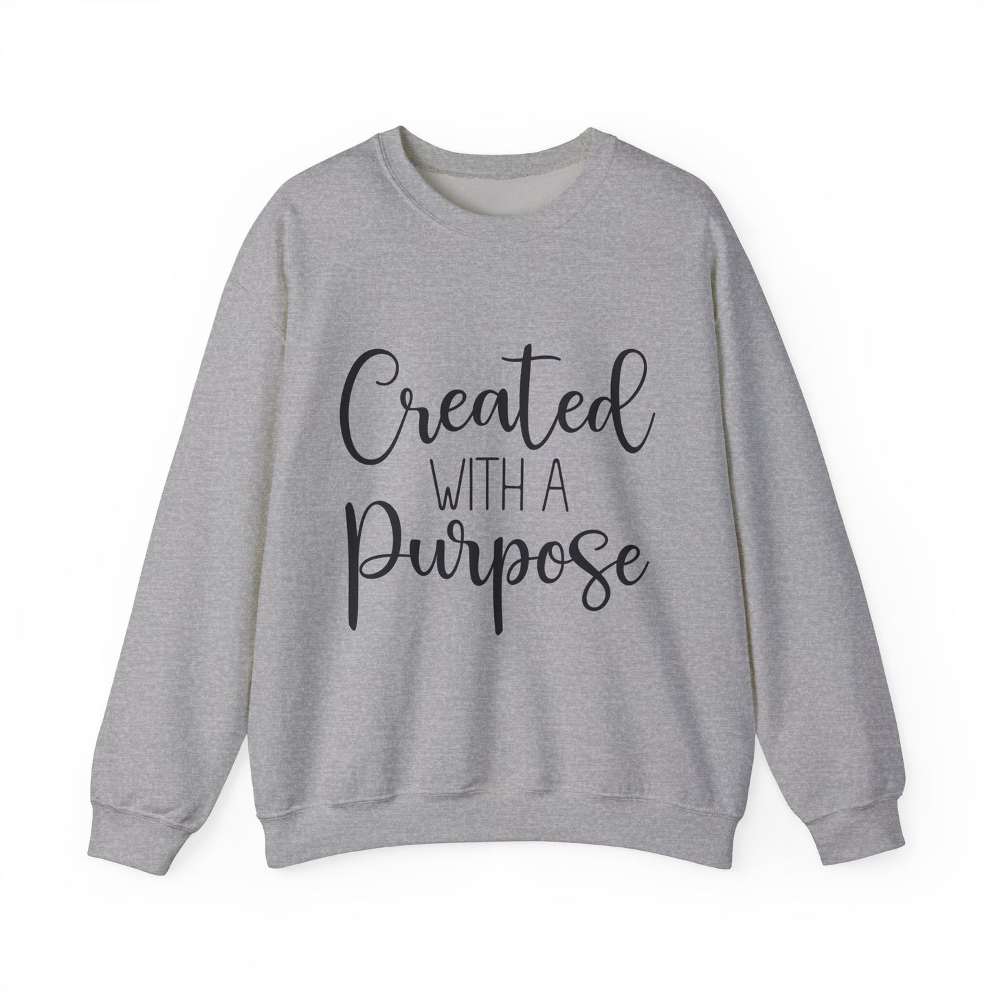 Created with a Purpose Crewneck Sweatshirt - Inspiring Unisex Heavy Blend Style for Everyday Wear