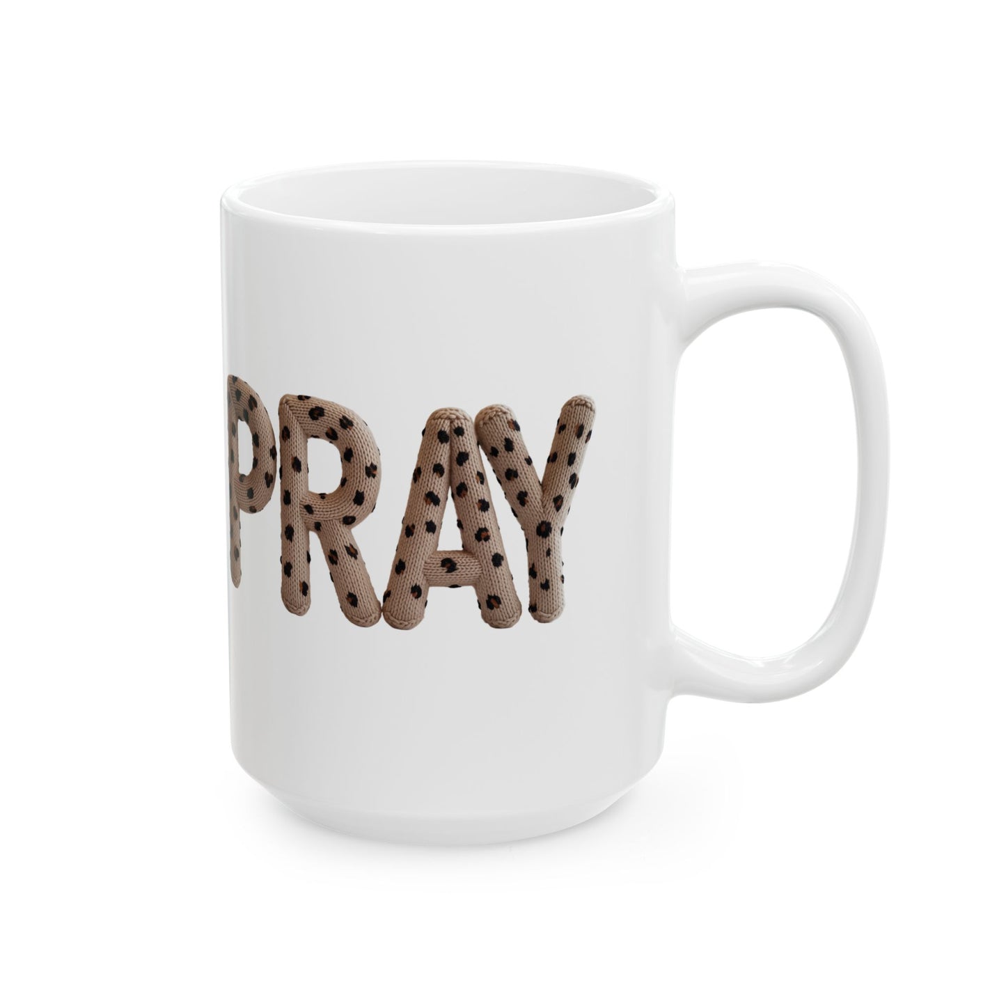 Playful Leopard Print "Stay Pr" Ceramic Mug — 11oz & 15oz