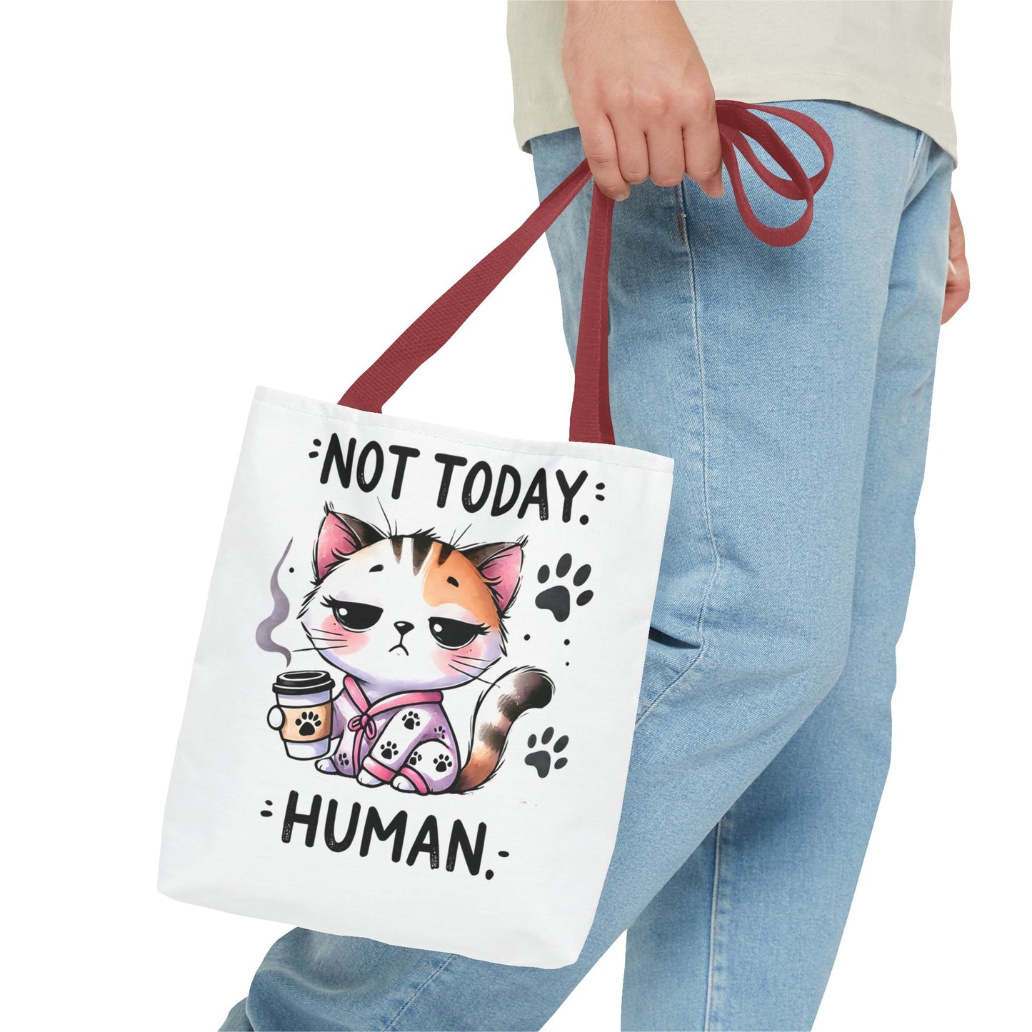 Cute Cat Tote Bag – "Not Today, Human" – Perfect for Cat Lovers & Everyday Use