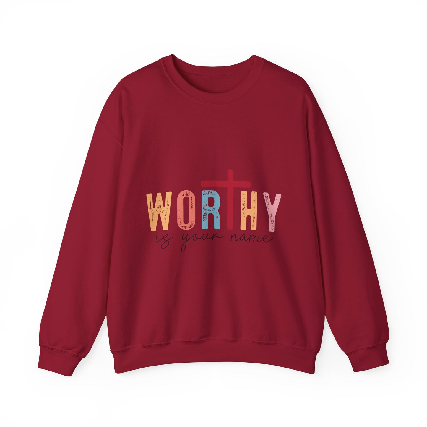 Worthy Unisex Heavy Blend Crewneck Sweatshirt - Inspirational Faith Apparel