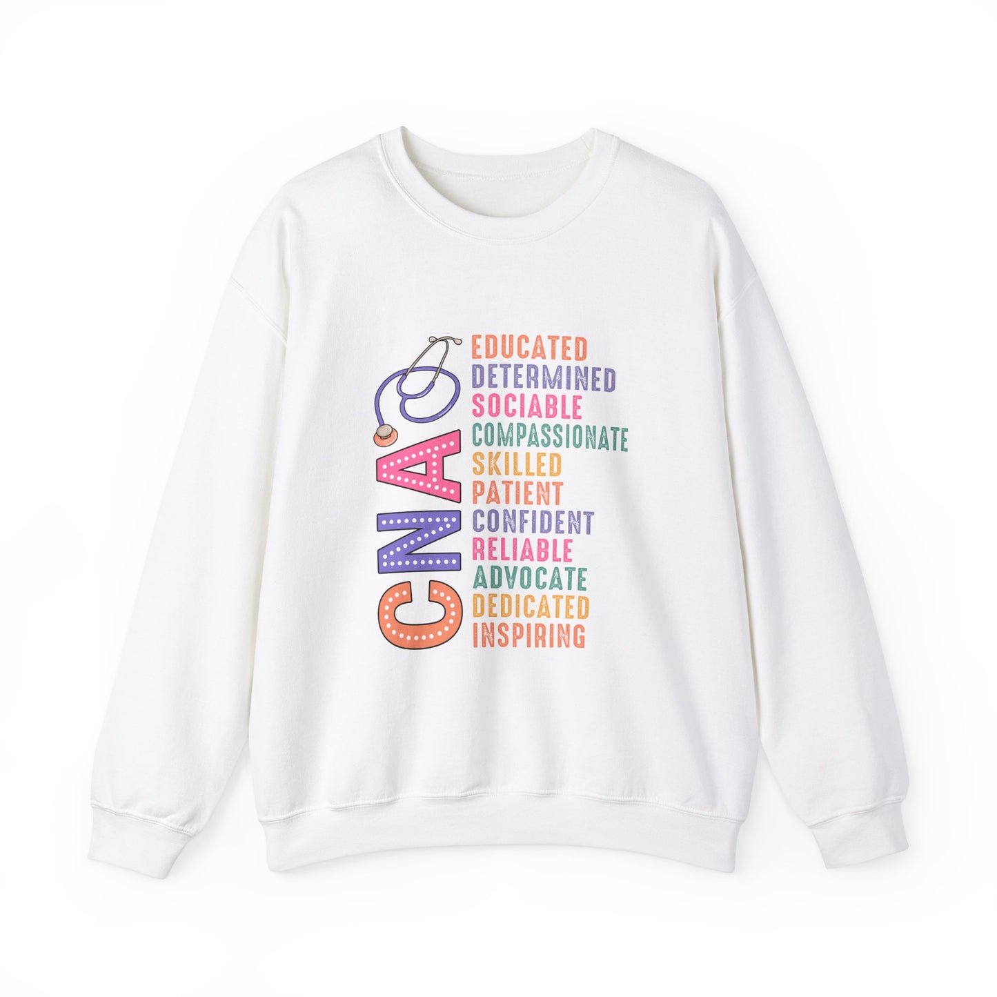 CNA Pride Crewneck Sweatshirt - Empowering Words for Caring Professionals